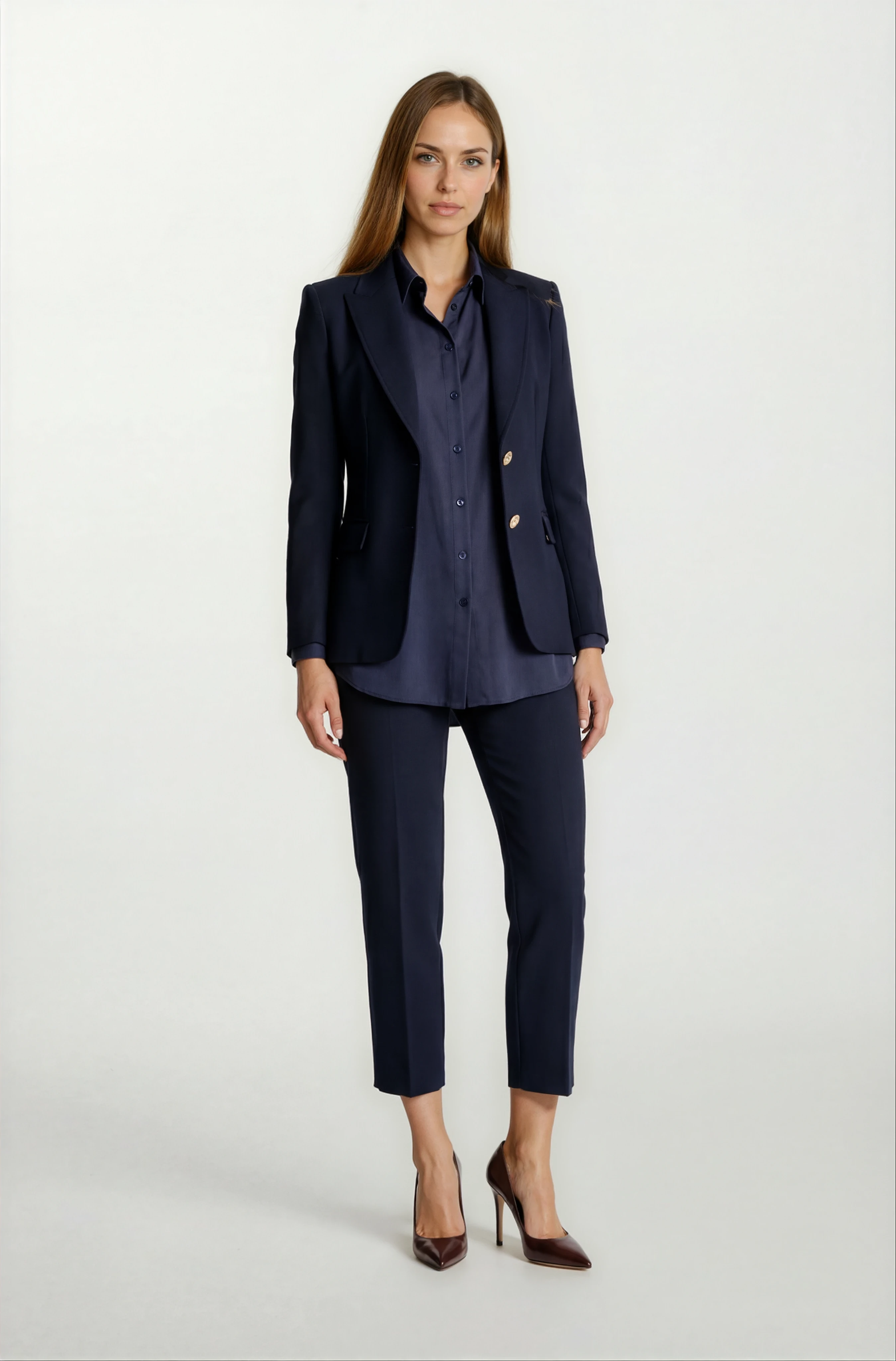 Cristano Klasik Yaka Bele Oturan Cep Kapaklı Ceket LACİVERT