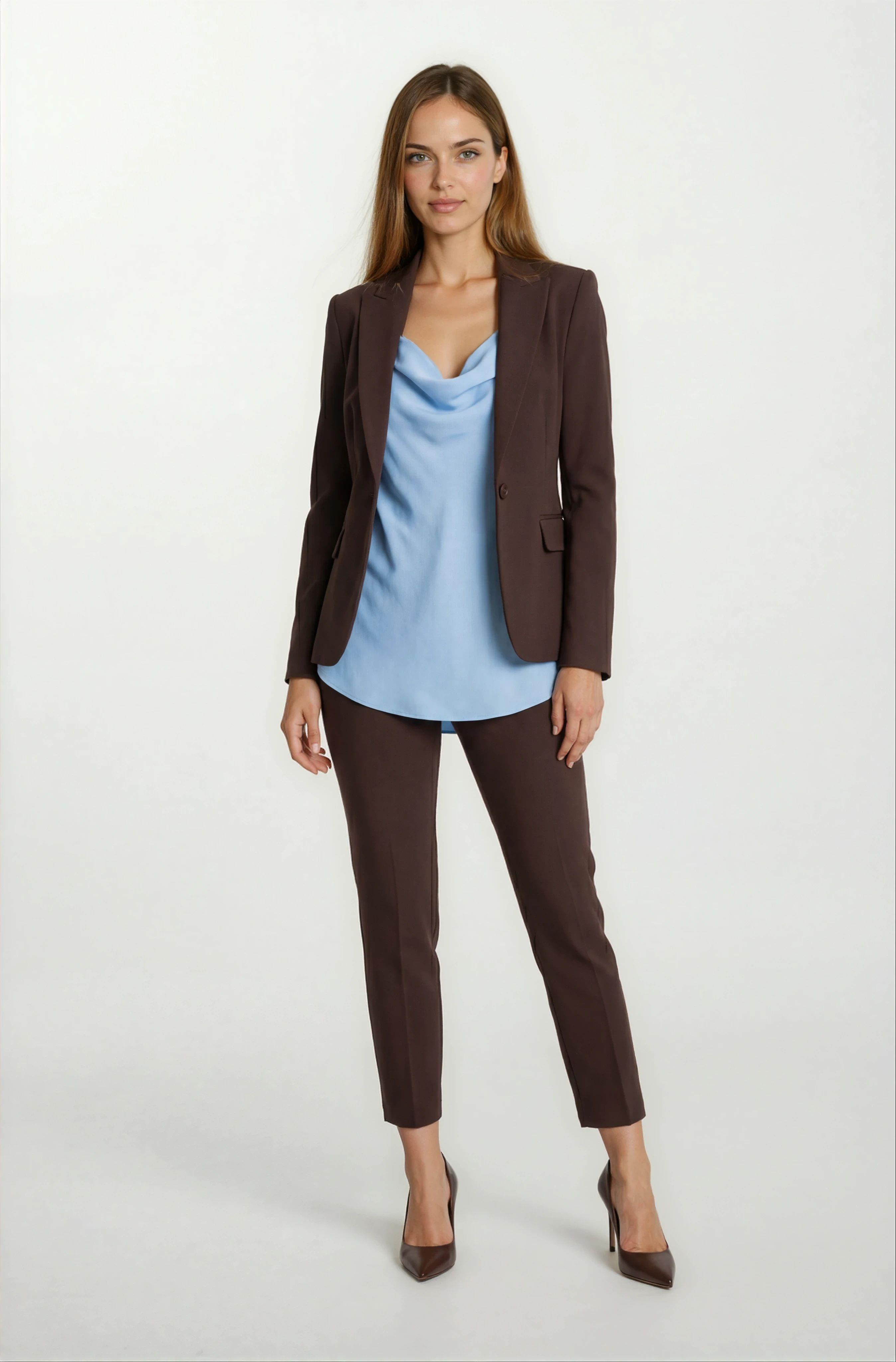 Cristano Mono Yaka Tek Düğme Ceket KAHVE