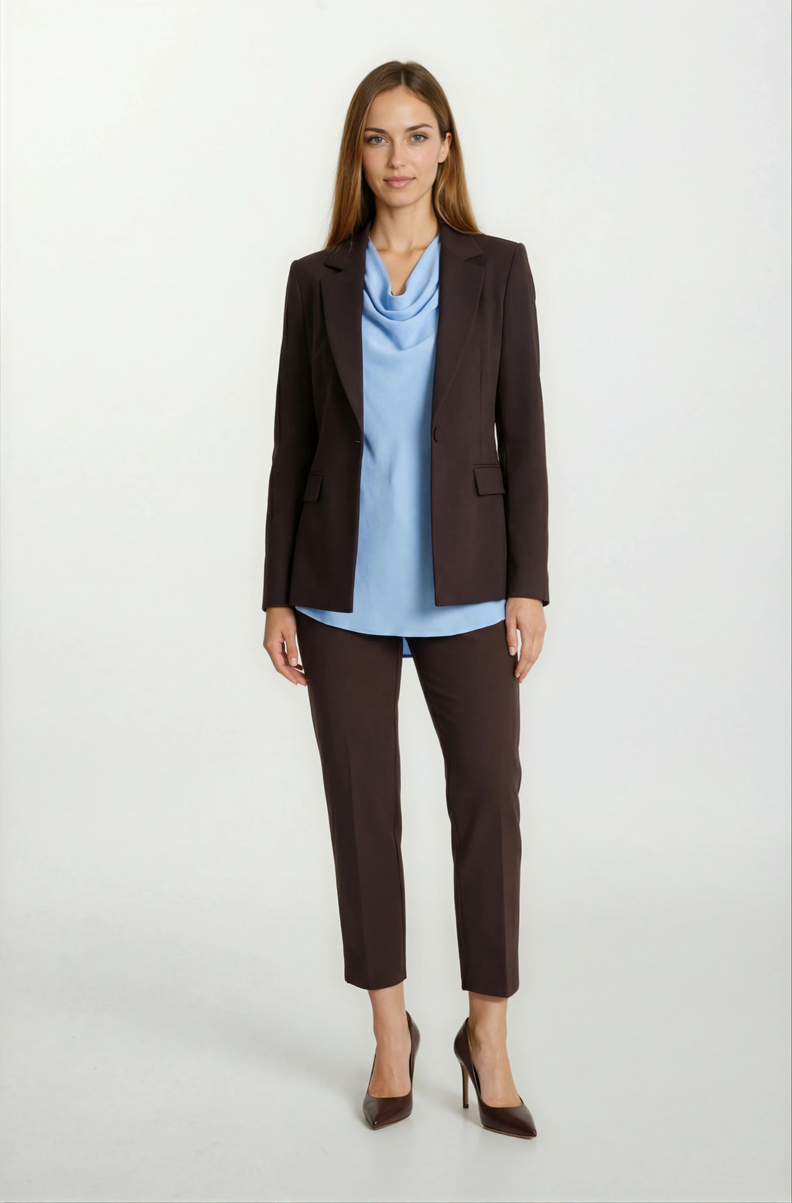 Cristano Mono Yaka Tek Düğme Ceket KAHVE