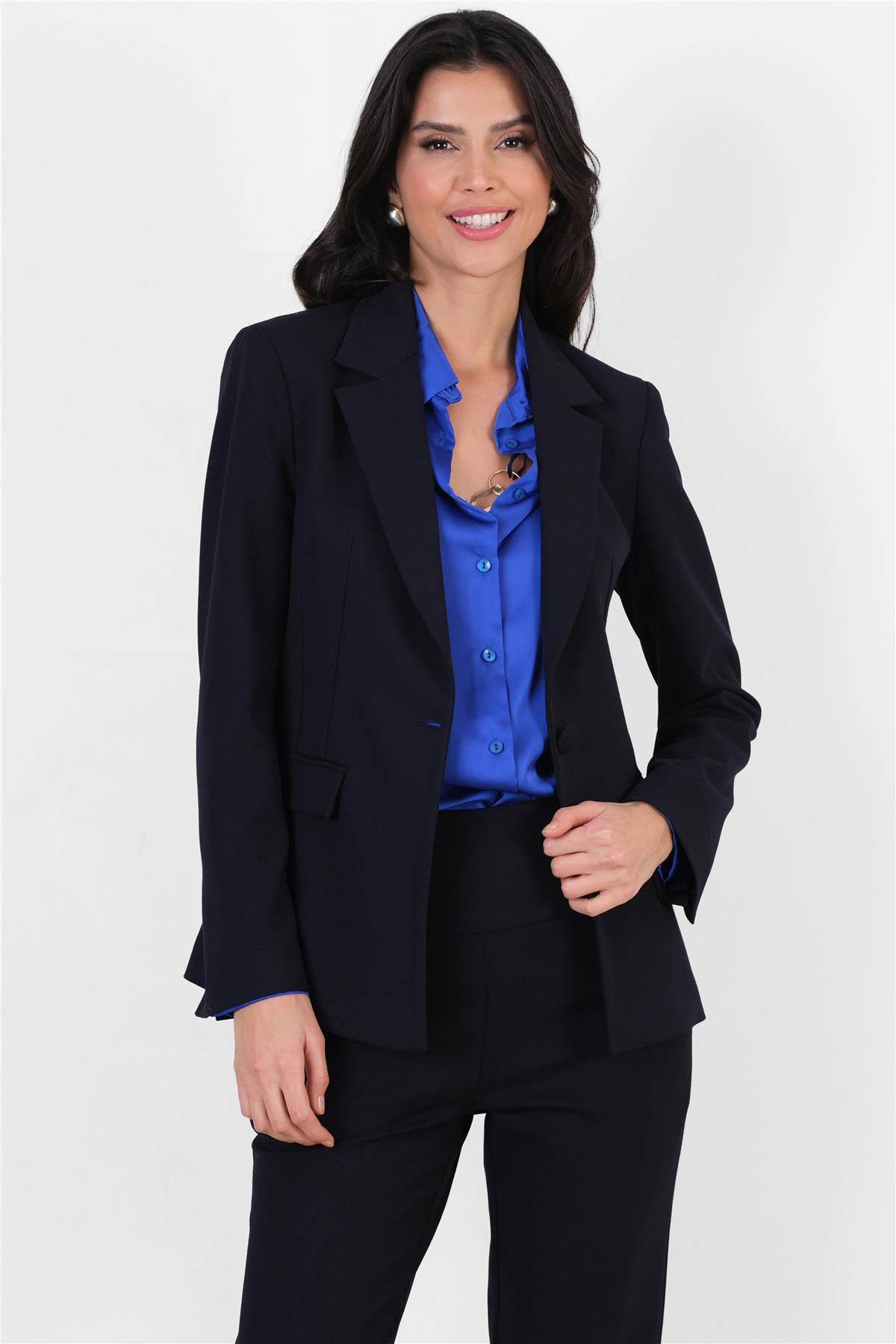 Cristano Mono Yaka Tek Düğme Ceket LACİVERT