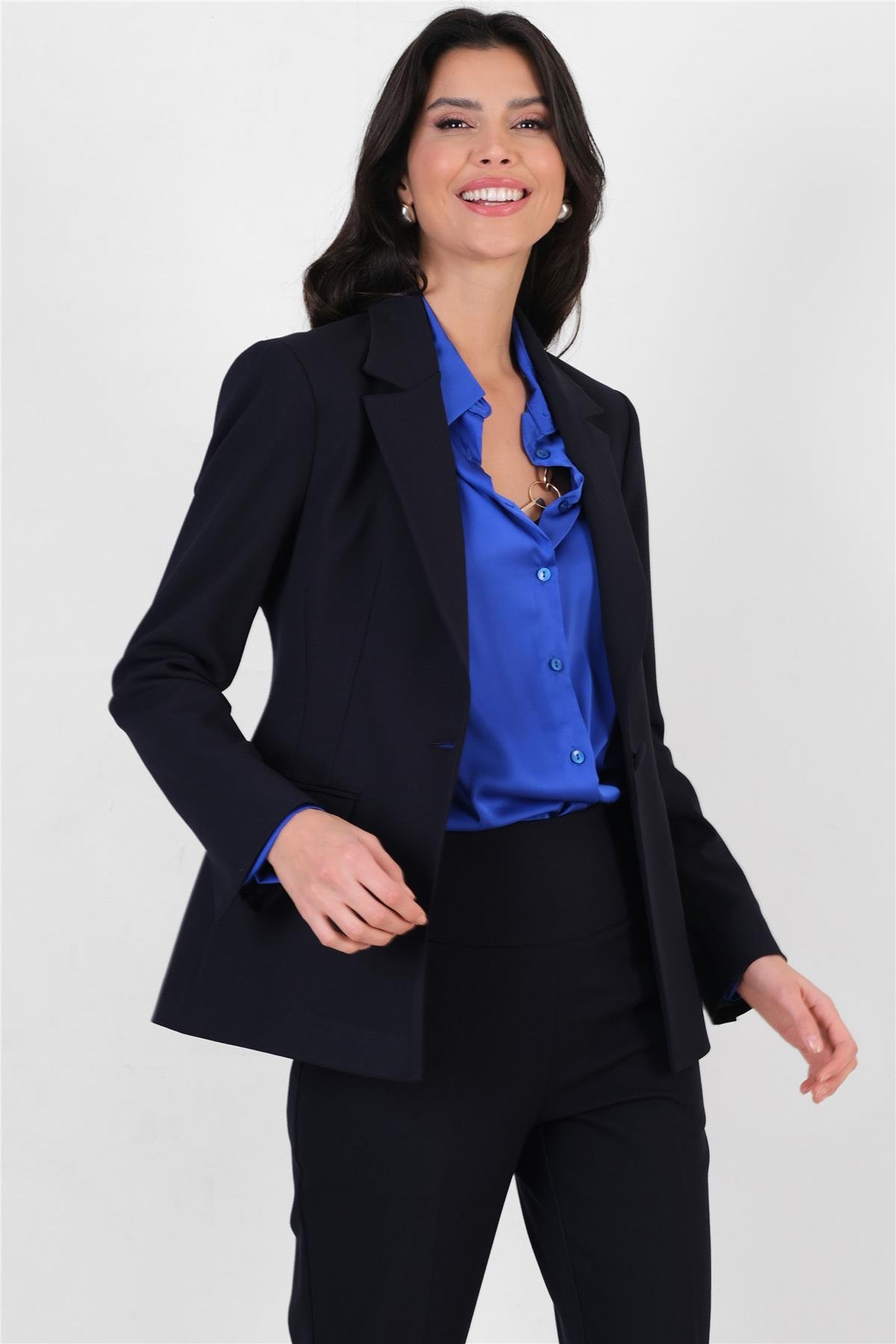 Cristano Mono Yaka Tek Düğme Ceket LACİVERT