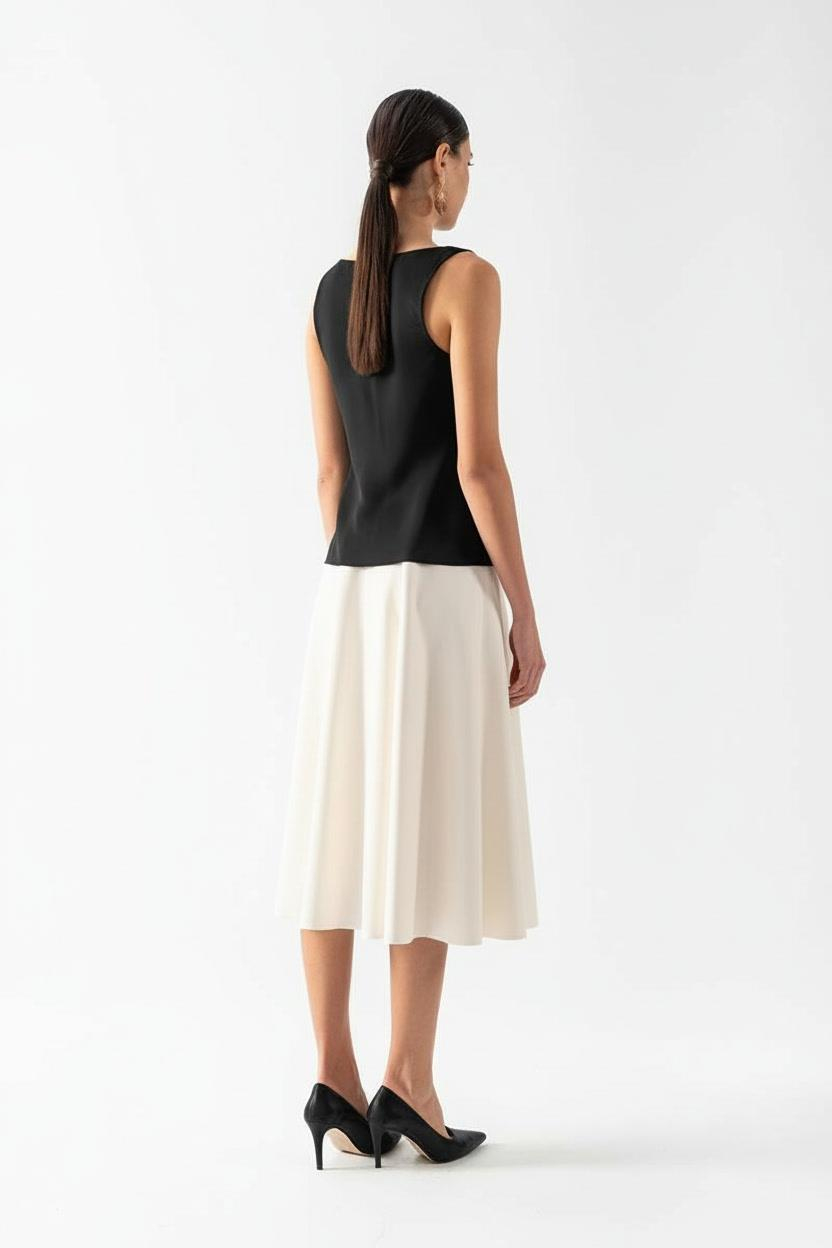 Dalisa Degaje Yaka Kolsuz Bluz SİYAH