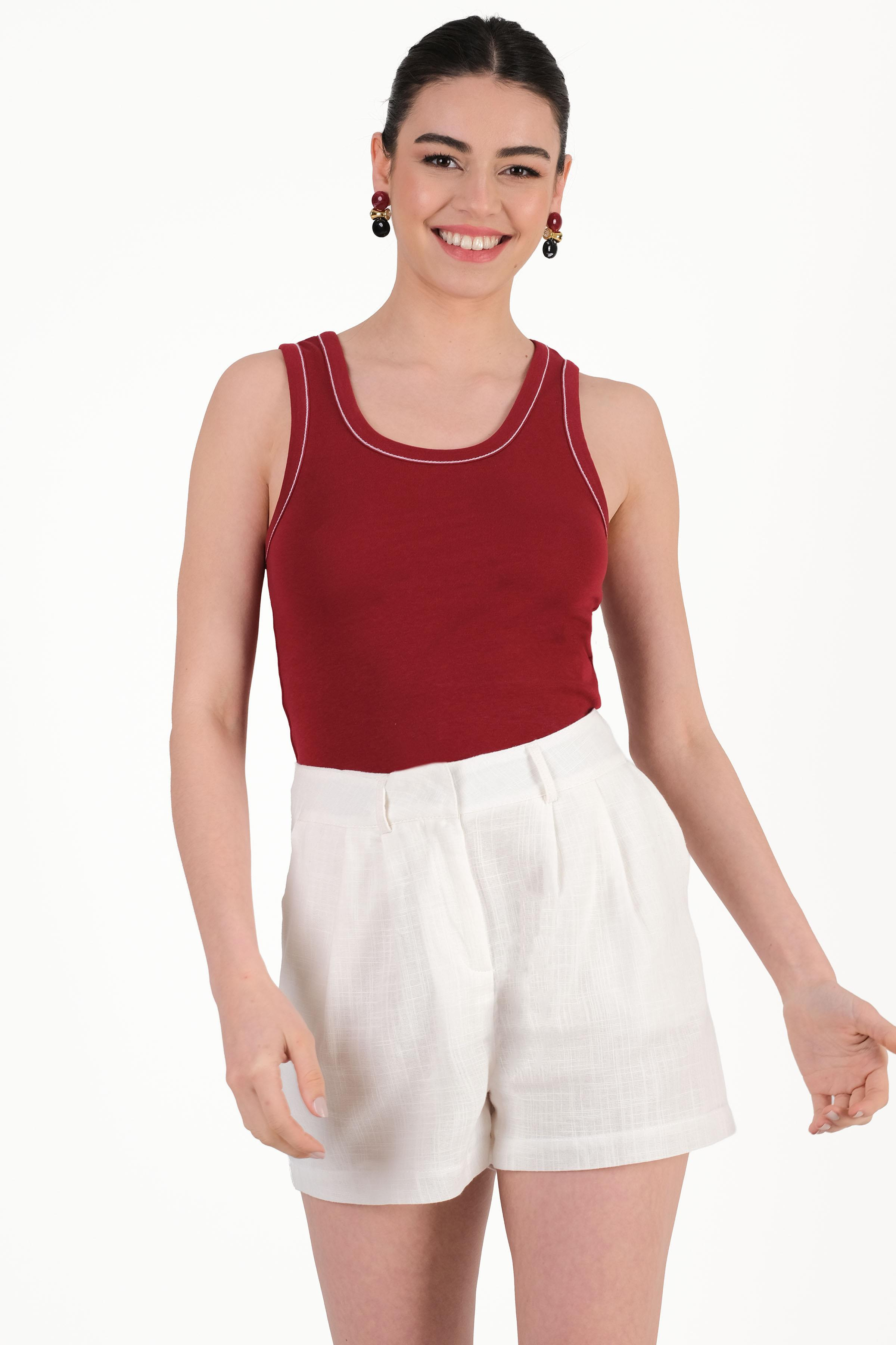 Danino Pileli Mini Şort EKRU