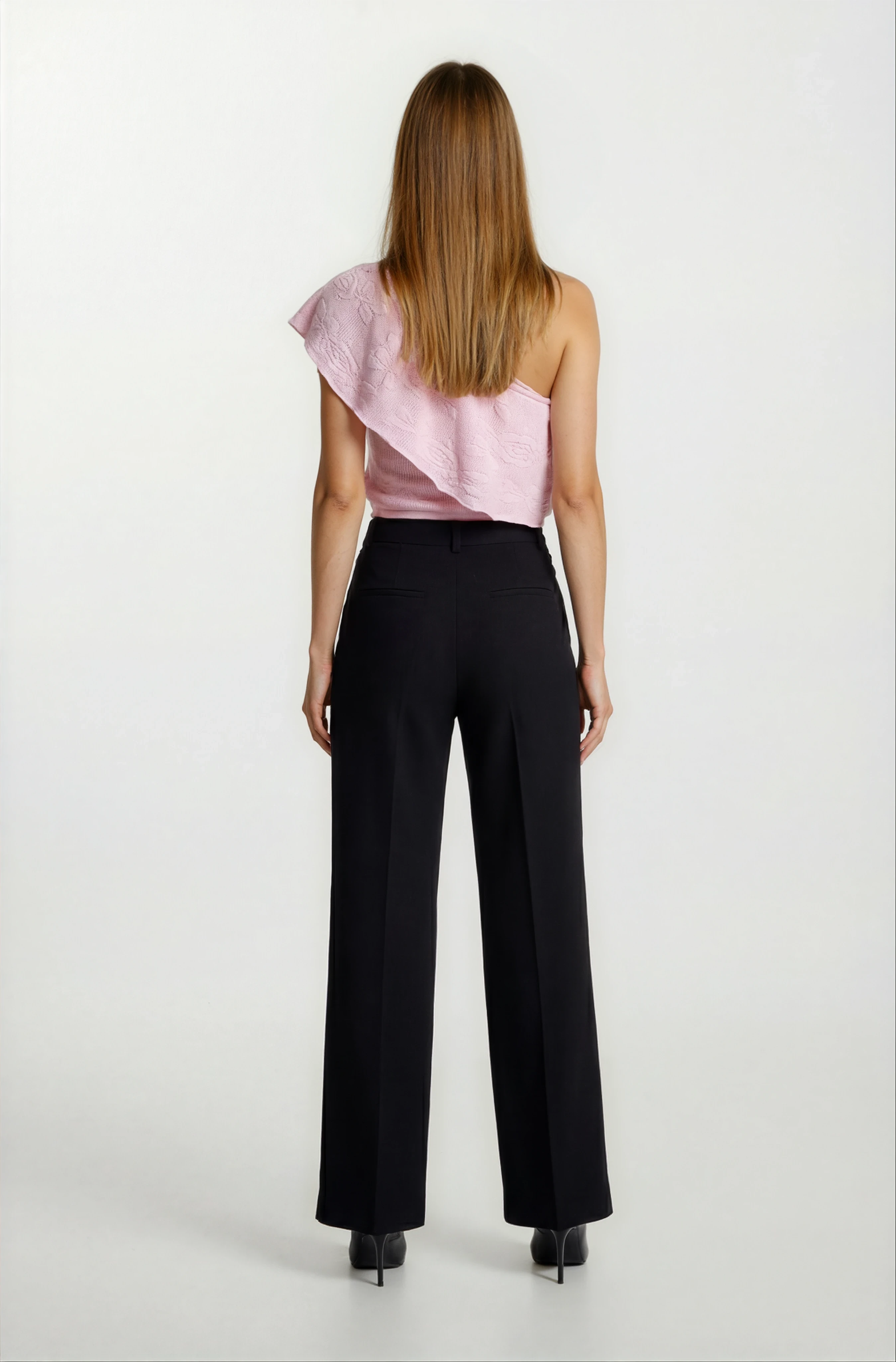 Darmo Tek Omuz Fırfırlı Triko PEMBE