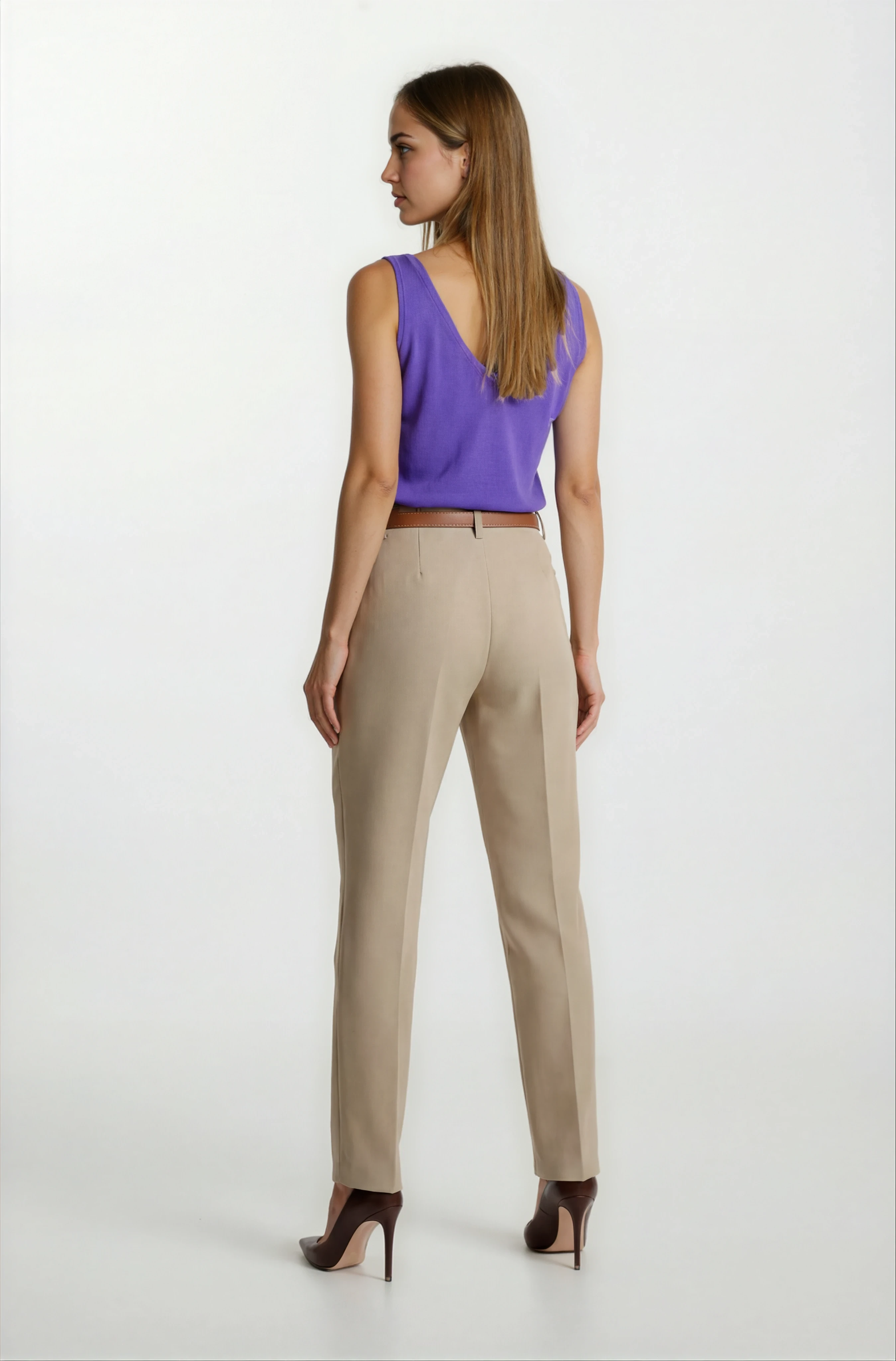 Delmira Ön Arka V Yaka Kolsuz Triko MOR