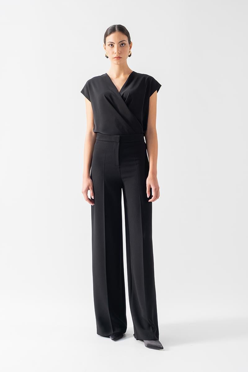 Diamante Rahat Kesim Bol Paça Pantolon SİYAH