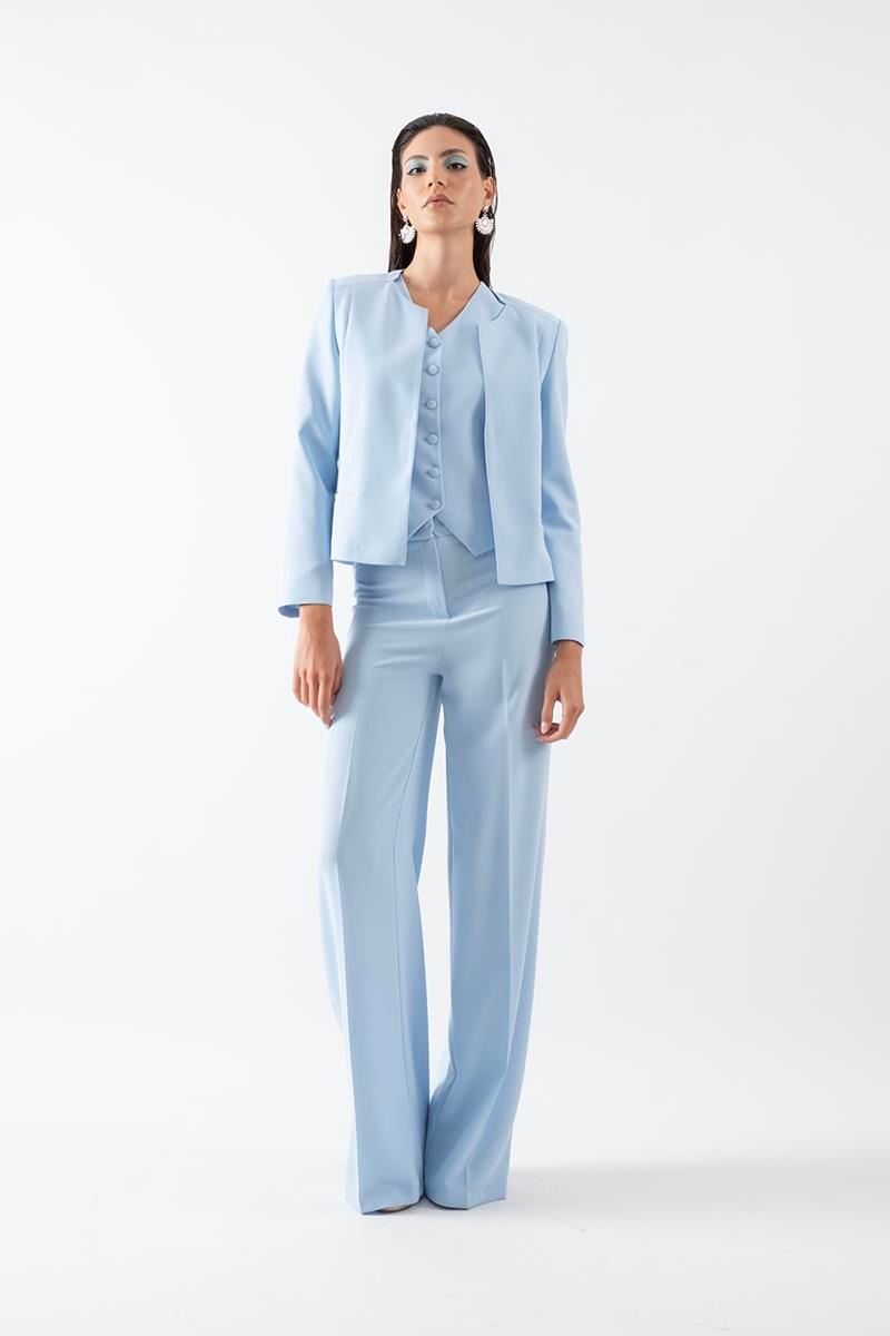 Diamante Rahat Kesim Bol Paça Pantolon MAVİ