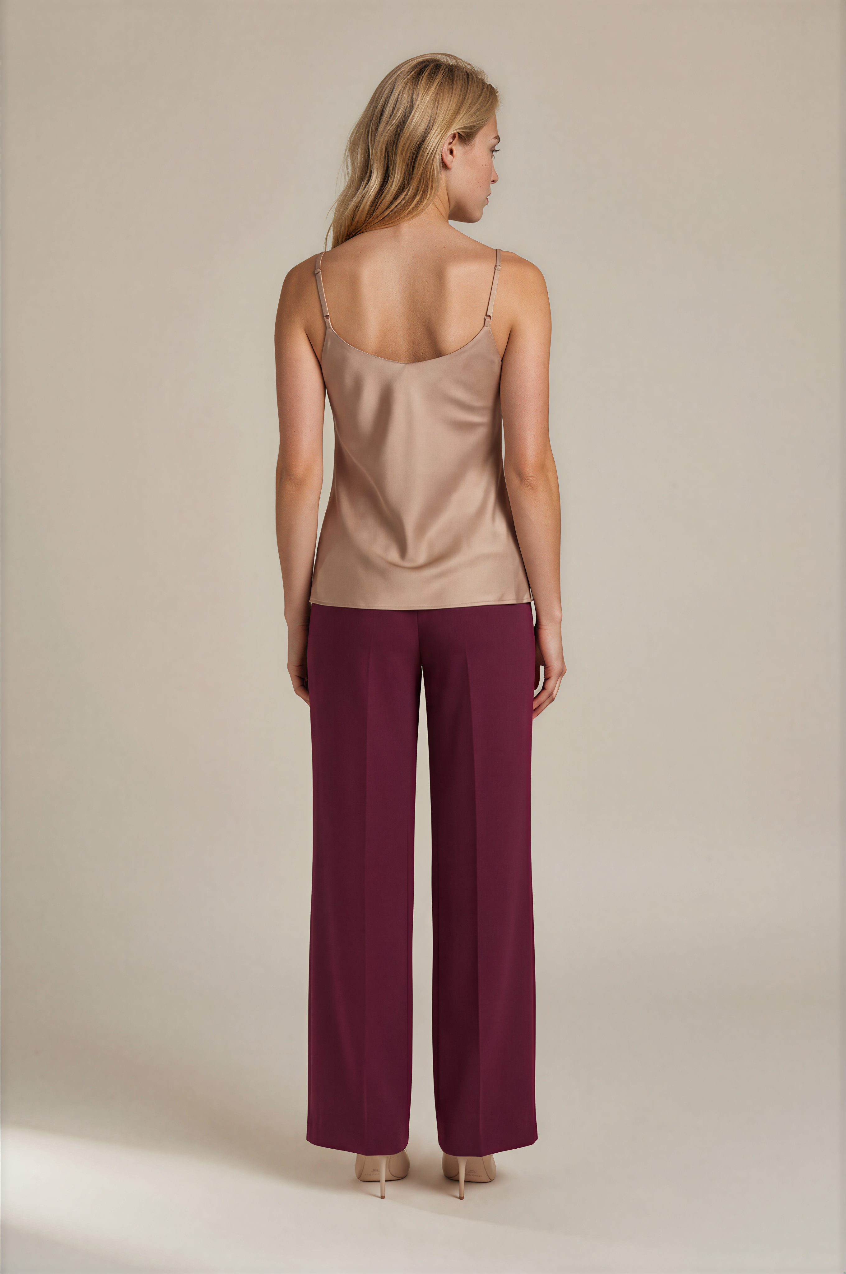 Diamante Rahat Kesim Bol Paça Pantolon BORDO
