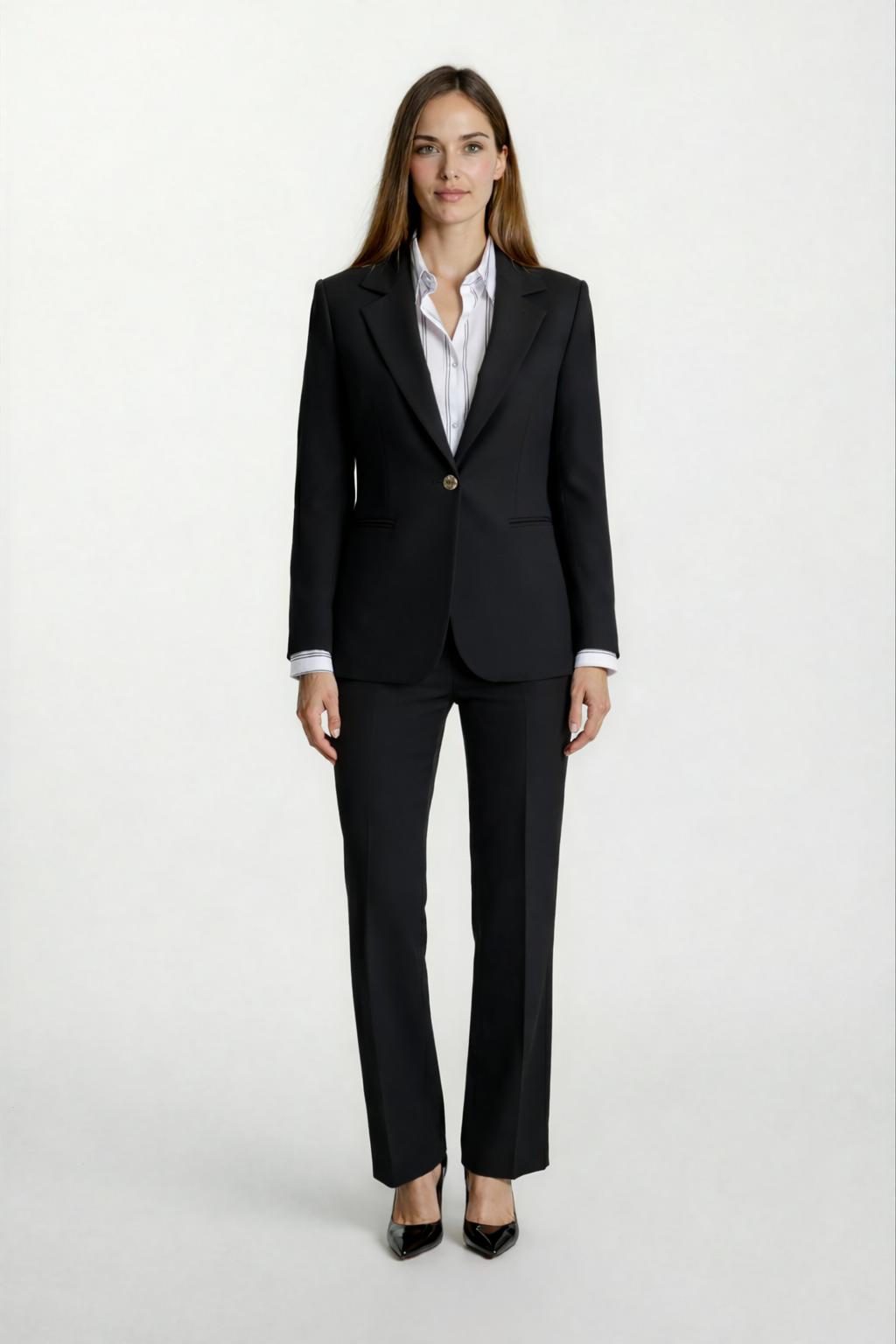 Didima Klasik Yaka Bele Oturan  Flotalı Ceket SİYAH