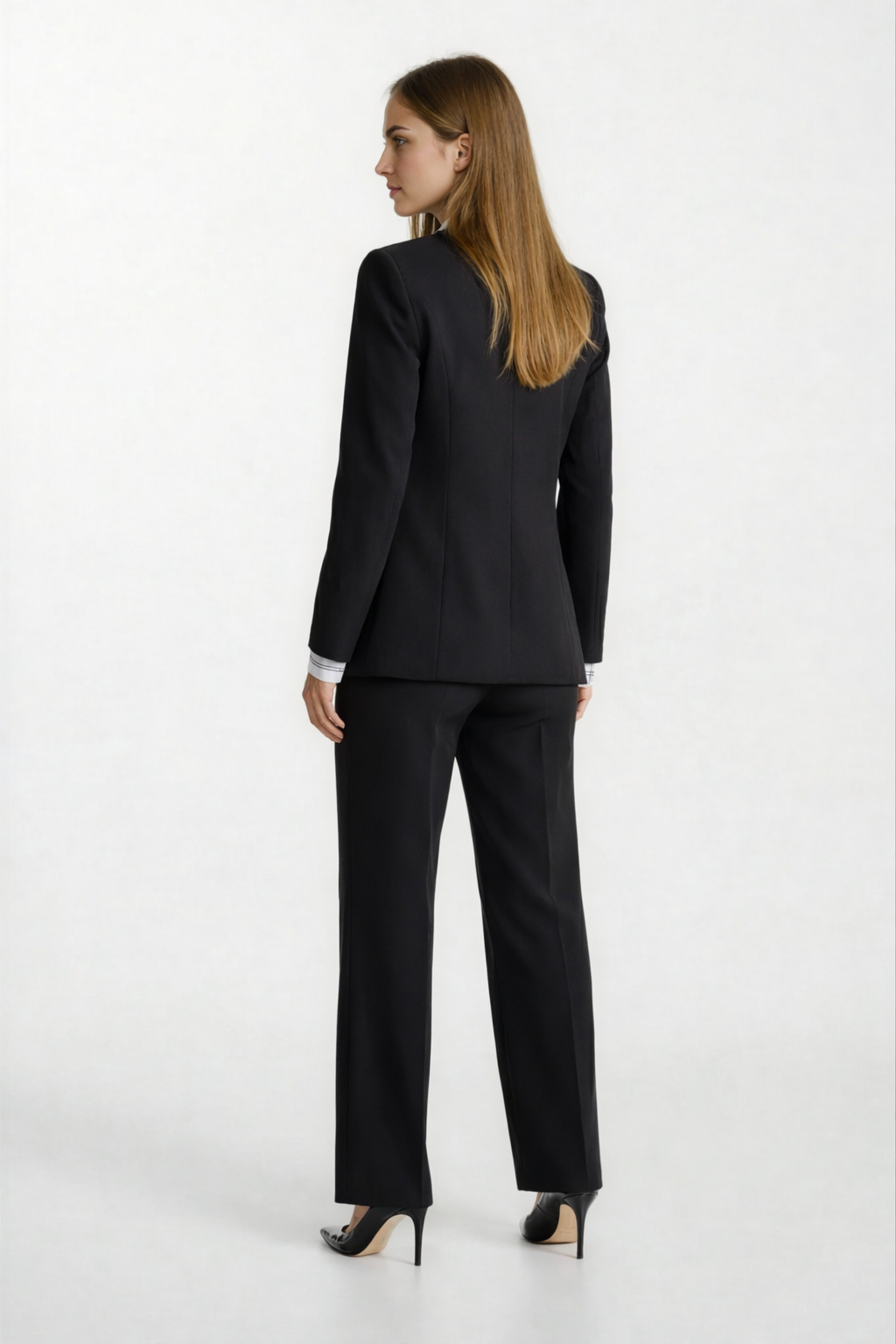 Didima Klasik Yaka Bele Oturan  Flotalı Ceket SİYAH