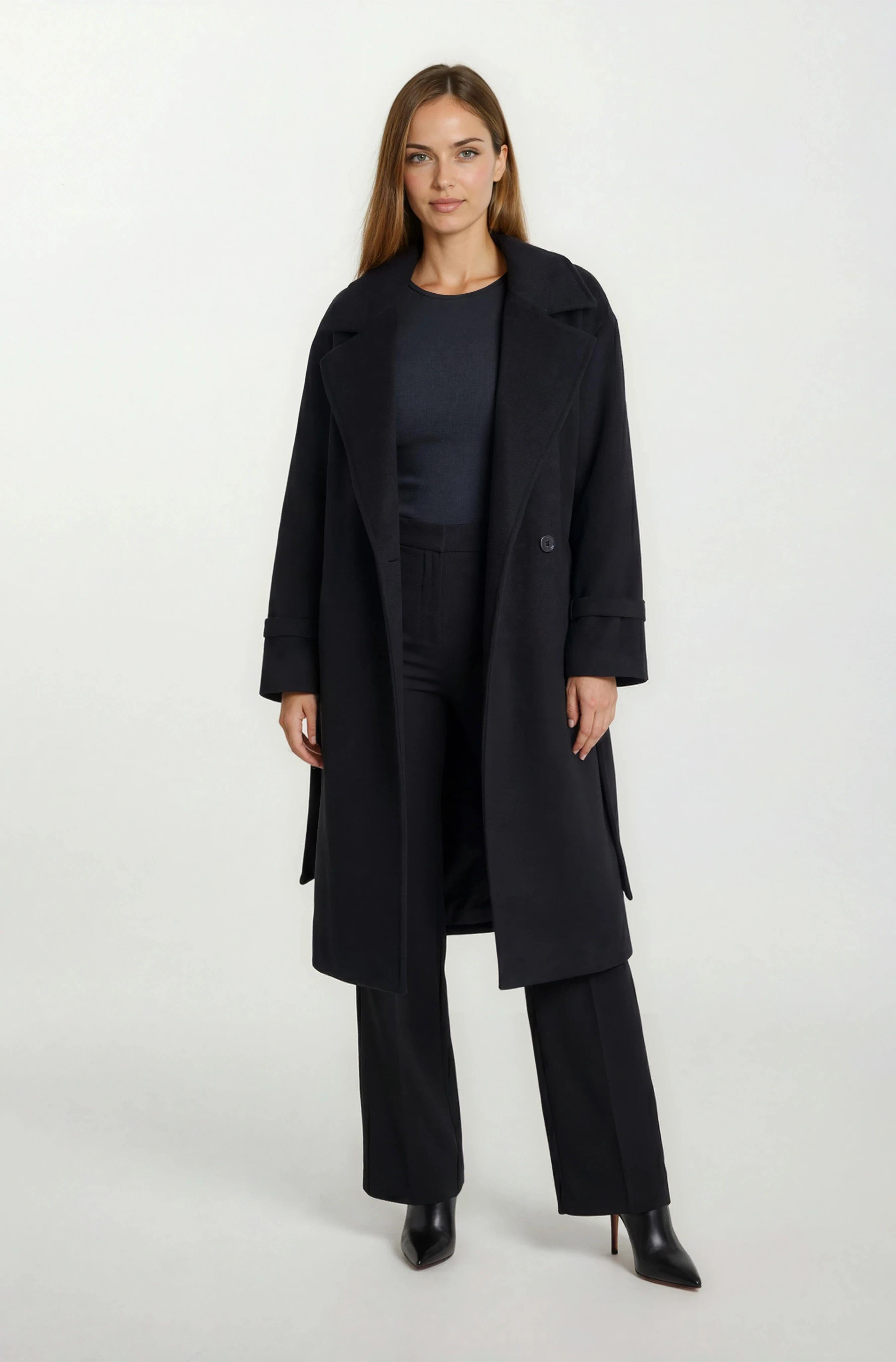 Diodorino Kruvaze Kuşaklı Kaban SİYAH