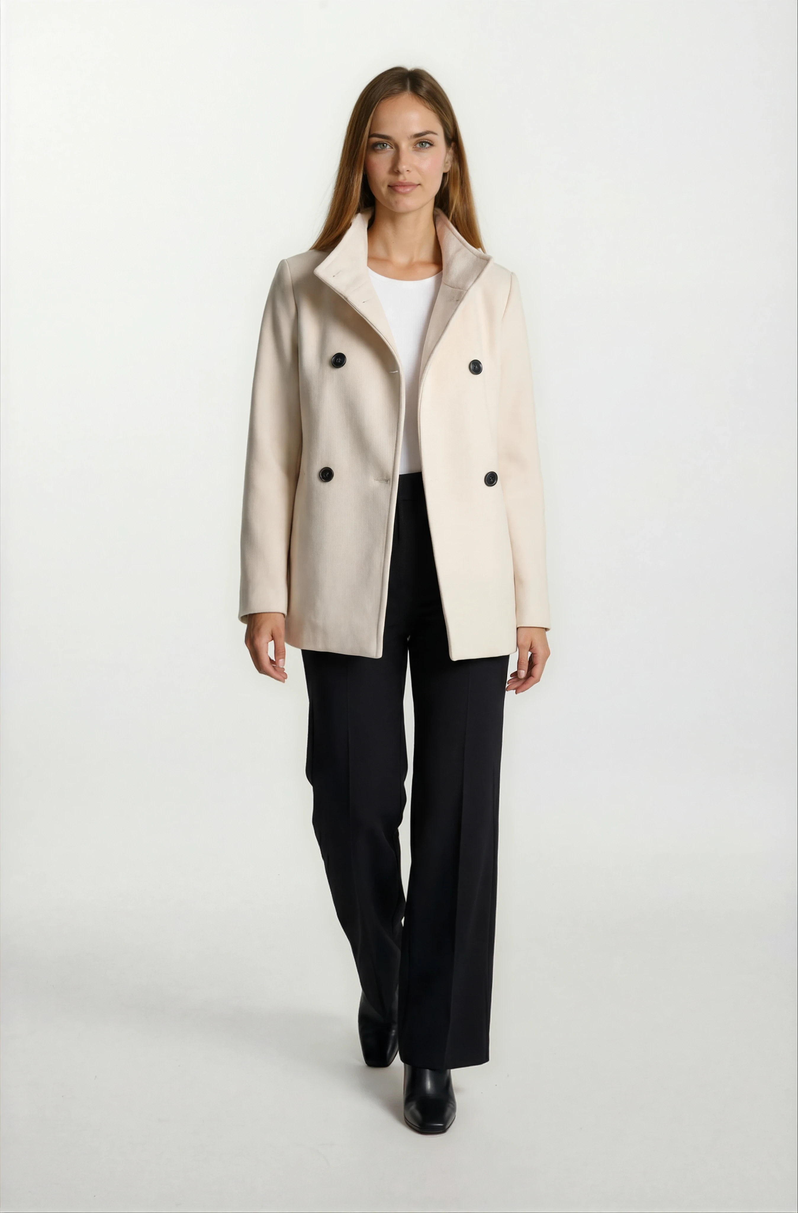 Dionilla Dik Yaka Kruvaze Mont TAŞ