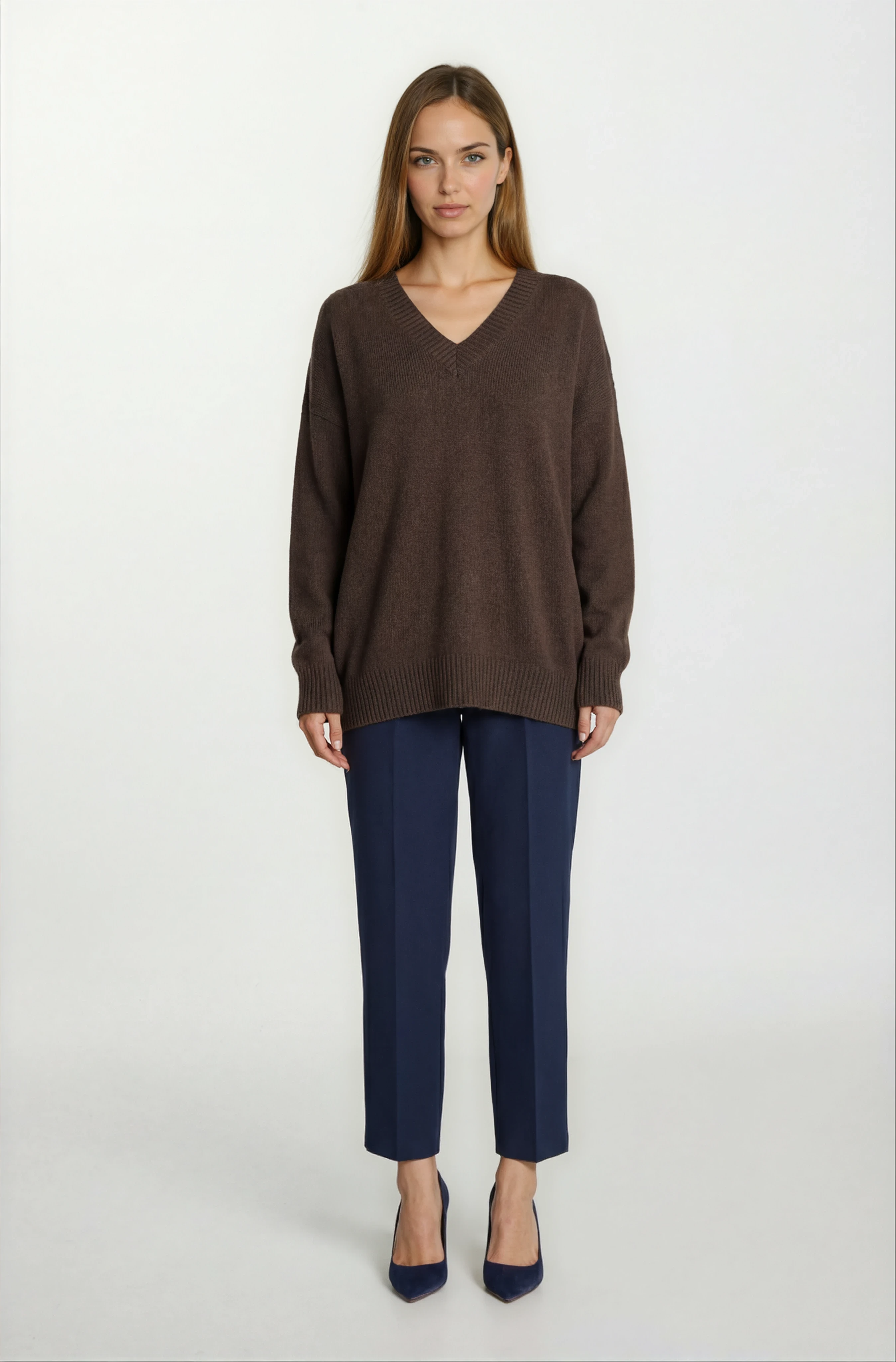 Dolorataı V Yaka Triko KAHVE