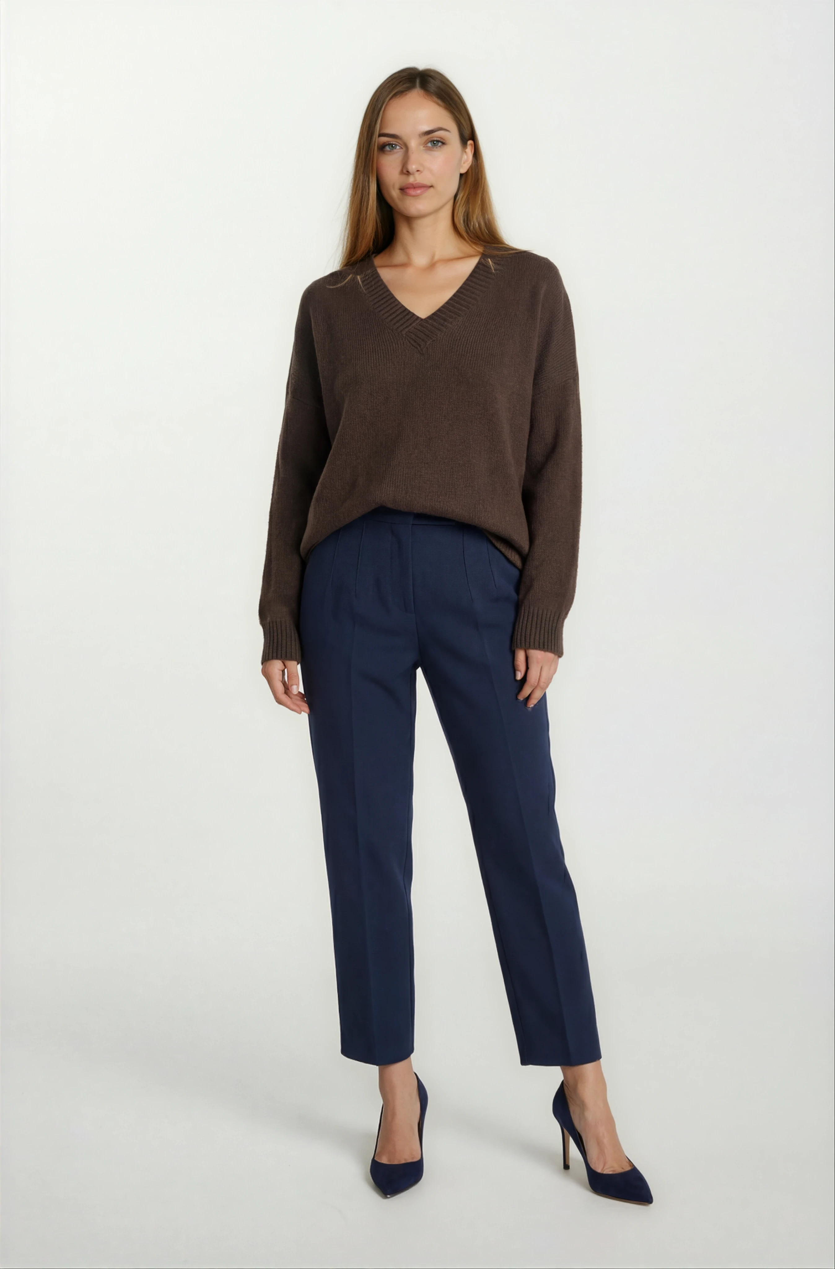 Dolorataı V Yaka Triko KAHVE