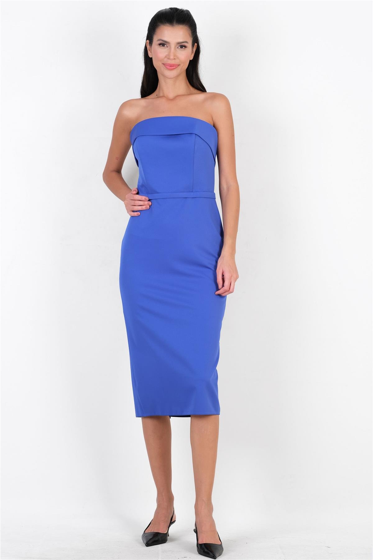 Dominczy Straplez Yaka Elbise SAKS