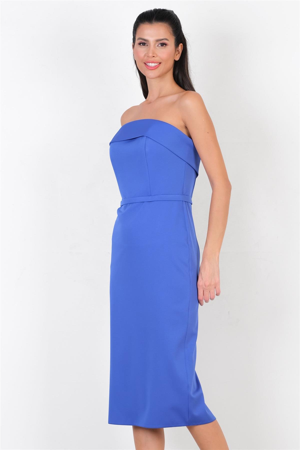 Dominczy Straplez Yaka Elbise SAKS