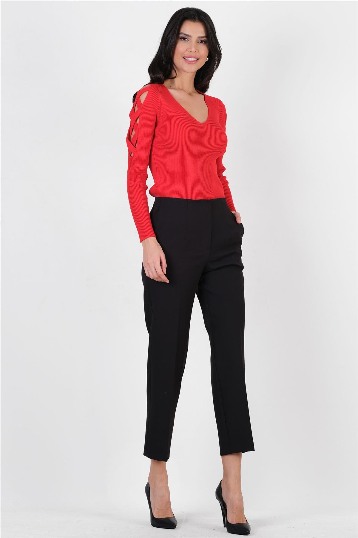 Donohoe Kemersiz Pensli Pantolon SİYAH