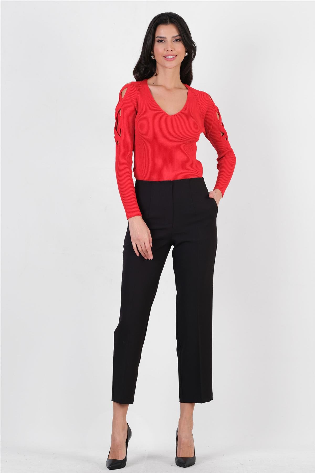 Donohoe Kemersiz Pensli Pantolon SİYAH