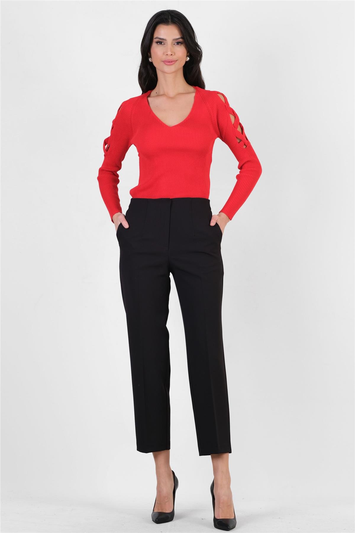 Donohoe Kemersiz Pensli Pantolon SİYAH