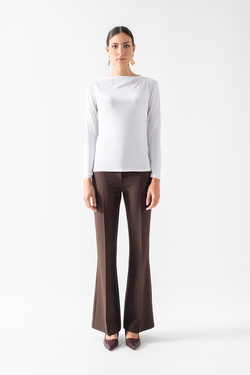 Dorindo Degaje Yaka Bluz BEYAZ