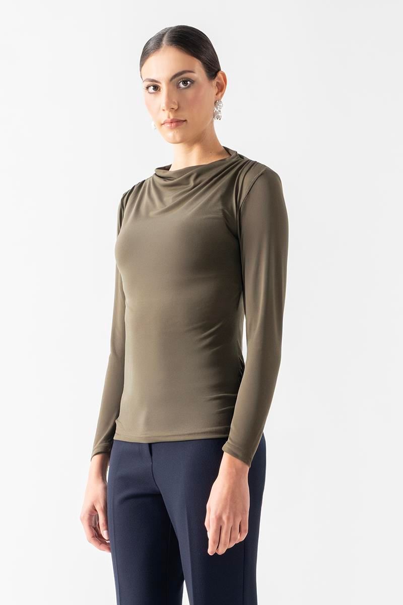 Dorindo Degaje Yaka Bluz HAKİ