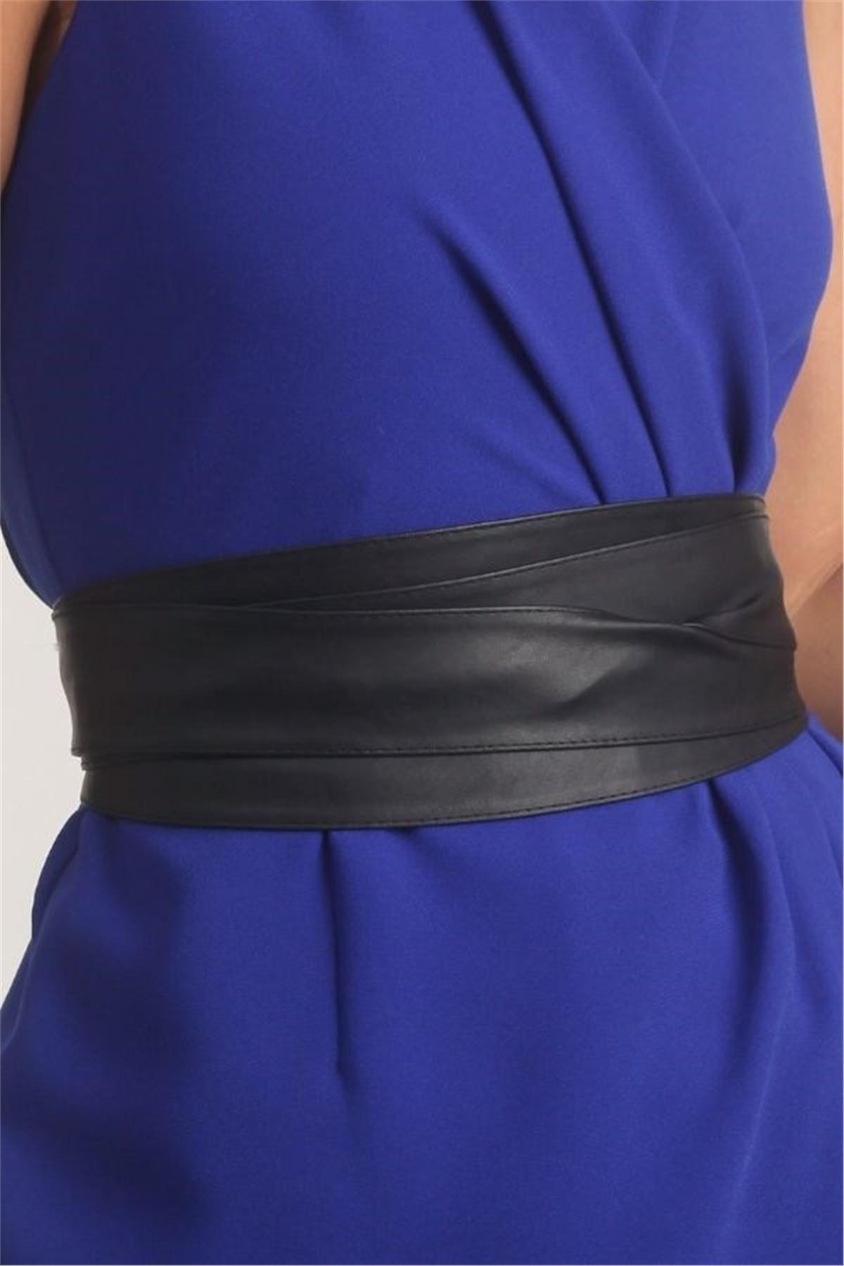 Dorotea Suni Deri Kemer SİYAH