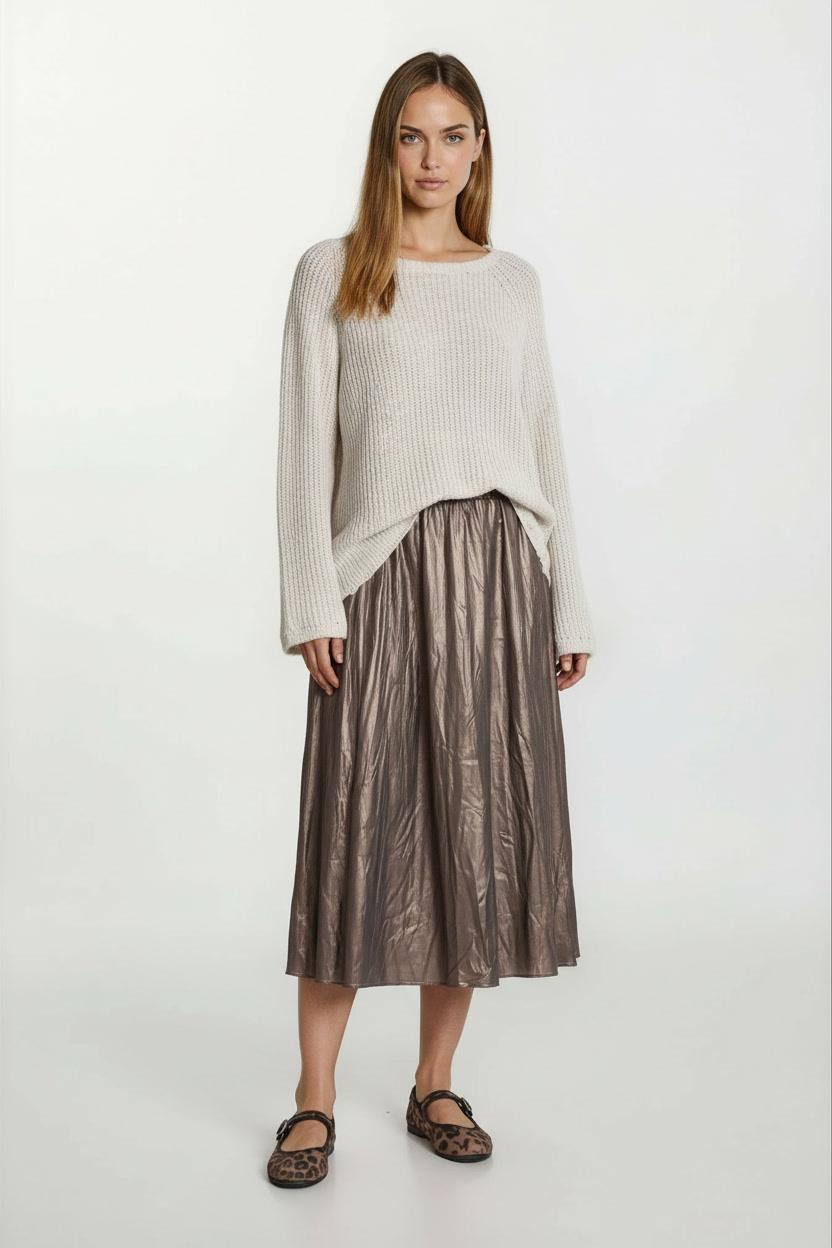 Dosolina Kayık Yaka Uzun Kol Triko BEJ