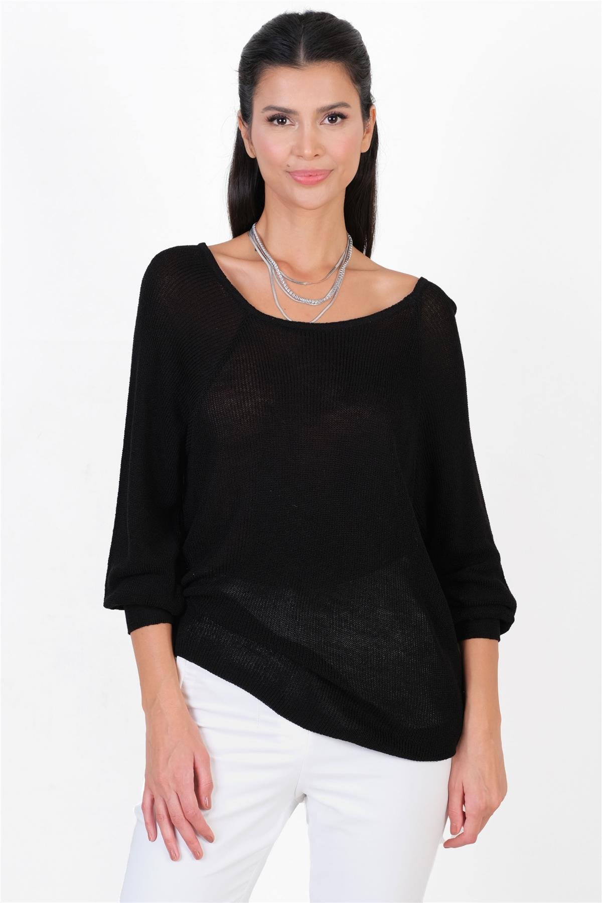 Duquenne U Yaka Triko SİYAH