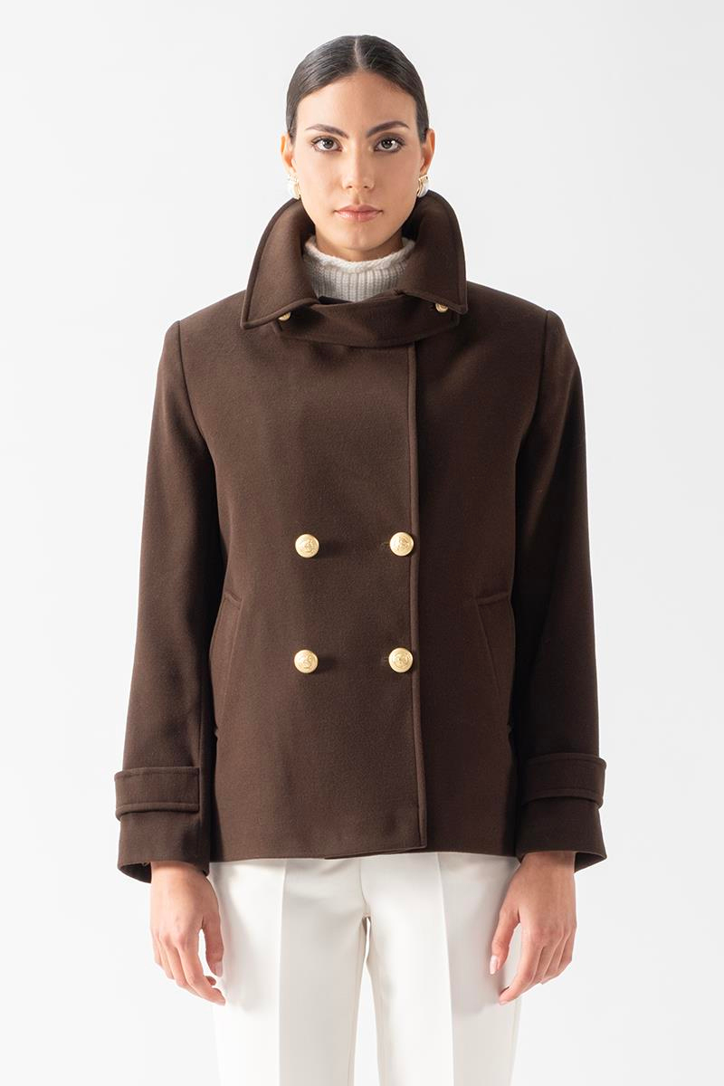 Edmondo Erkek Yaka Kruvaze Mont KAHVE