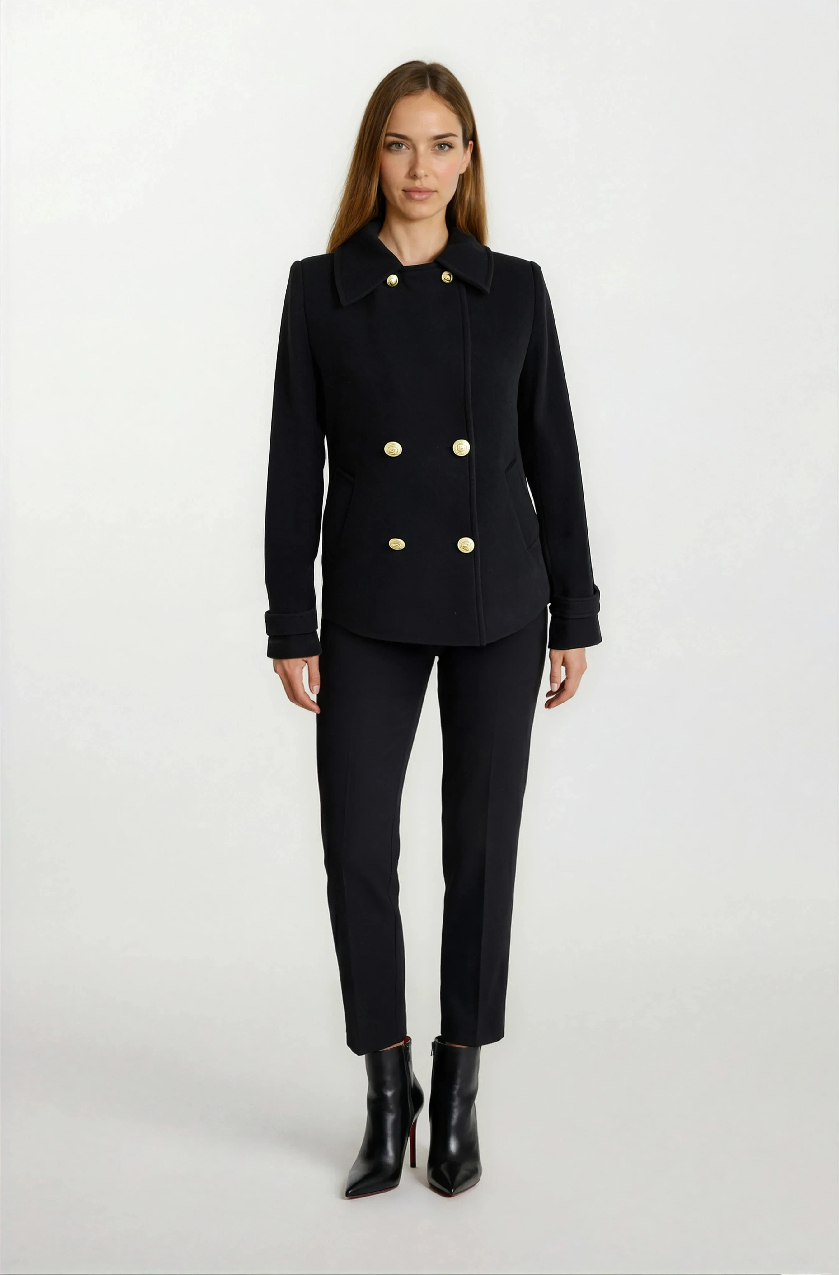 Edmondo Erkek Yaka Kruvaze Mont SİYAH