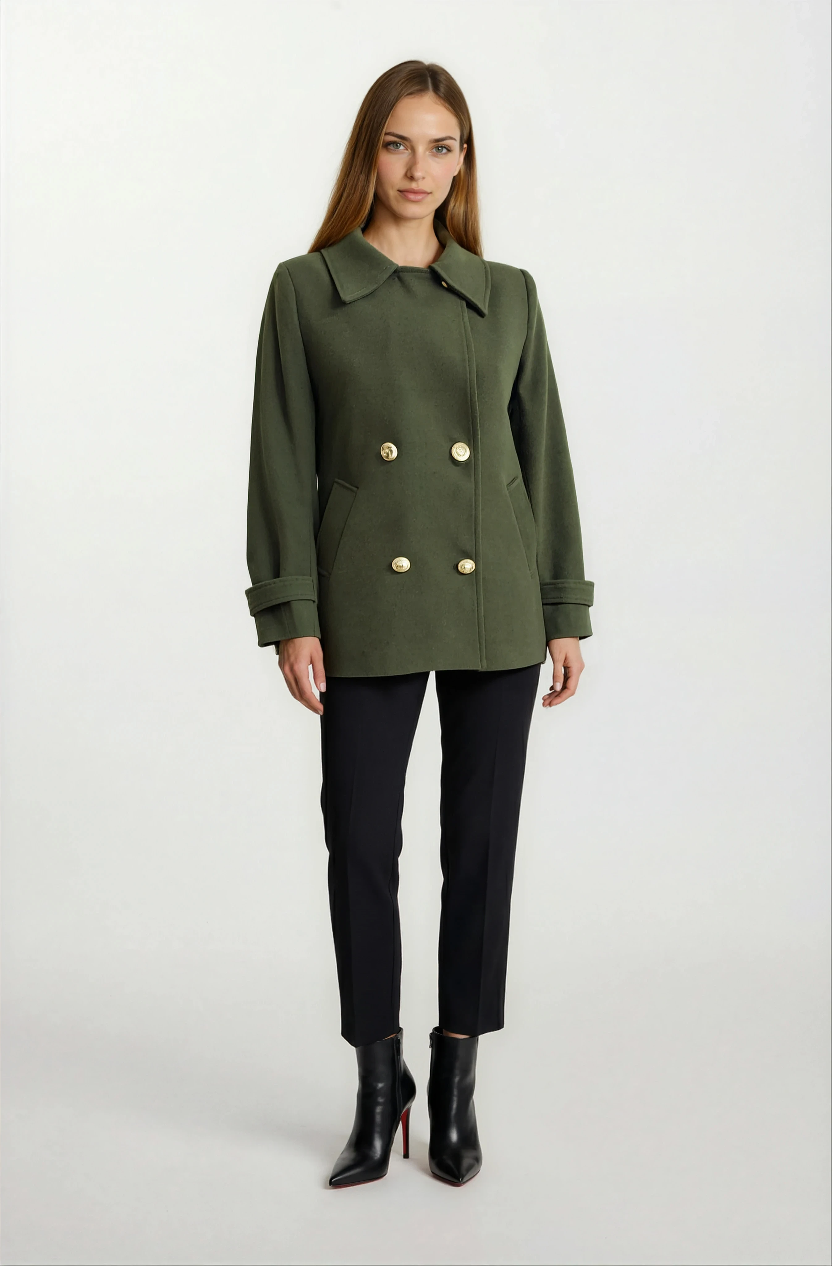 Edmondo Erkek Yaka Kruvaze Mont YEŞİL