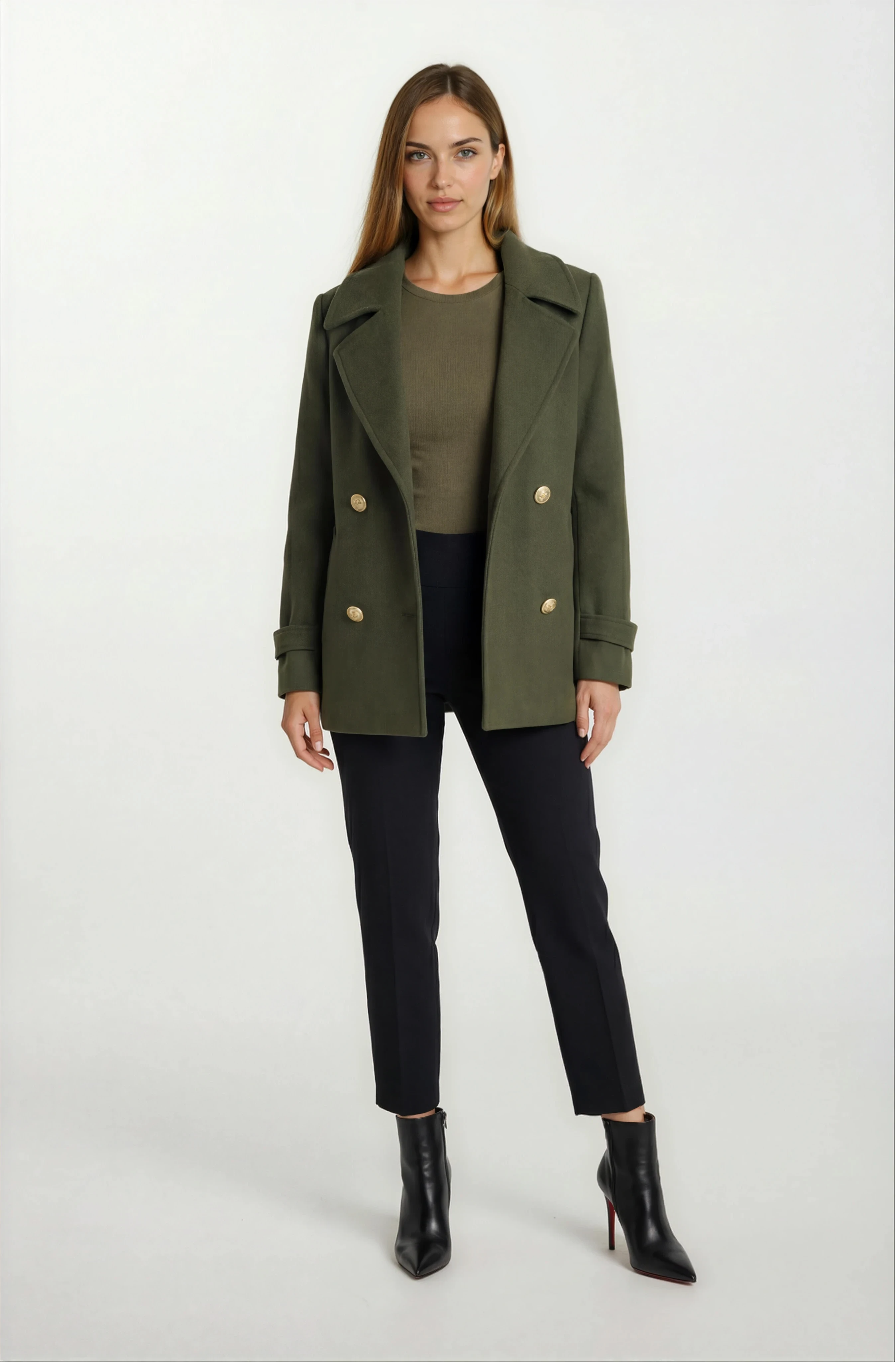 Edmondo Erkek Yaka Kruvaze Mont YEŞİL