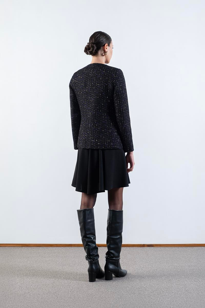 Entwisle Yakasız Tek Düğme Flota Cep Ceket SİYAH