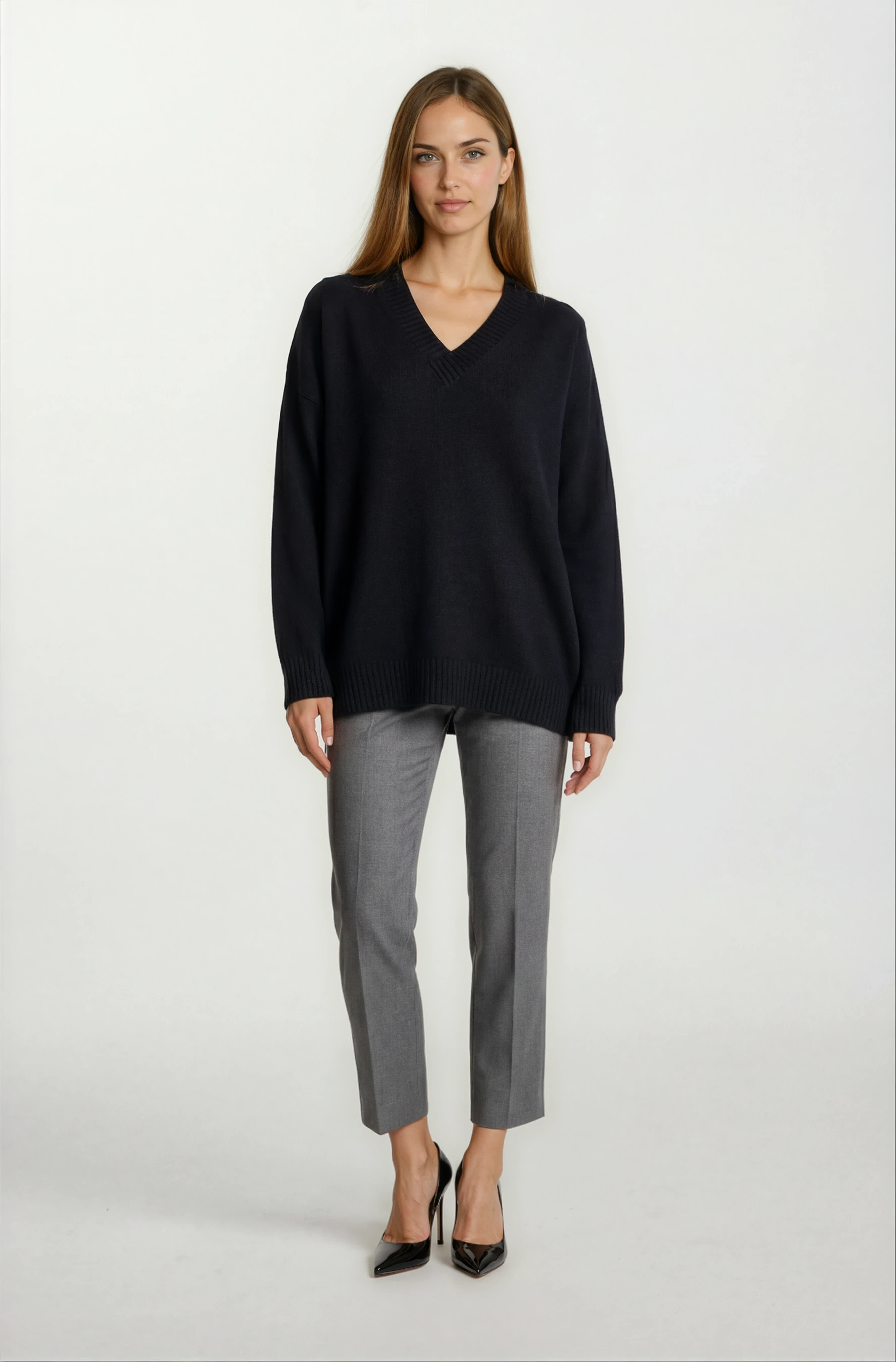 Esperina Arka Bel Geniş Lastikli  Dar Paça Pantolon ANTRASİT