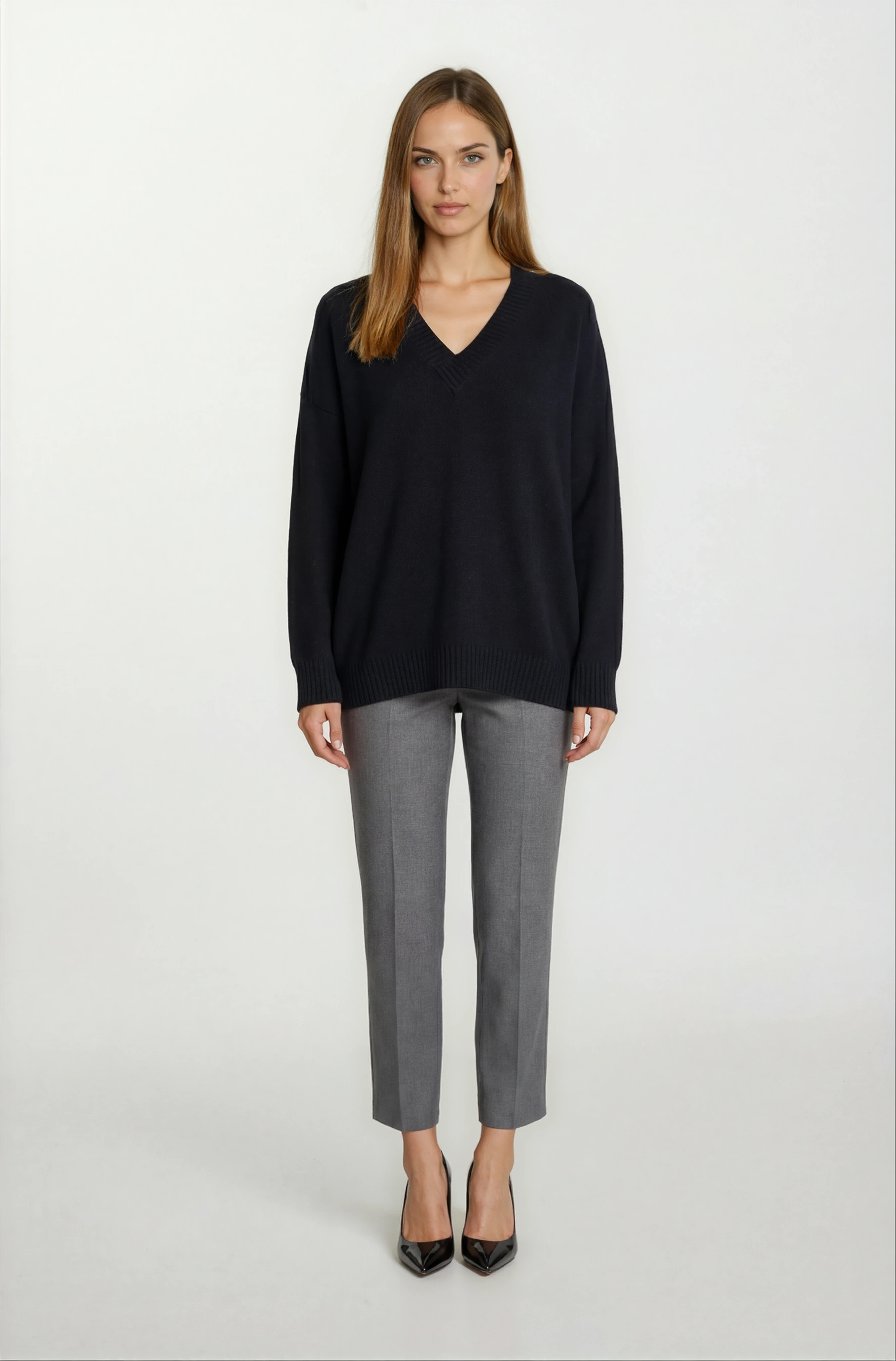 Esperina Arka Bel Geniş Lastikli  Dar Paça Pantolon ANTRASİT