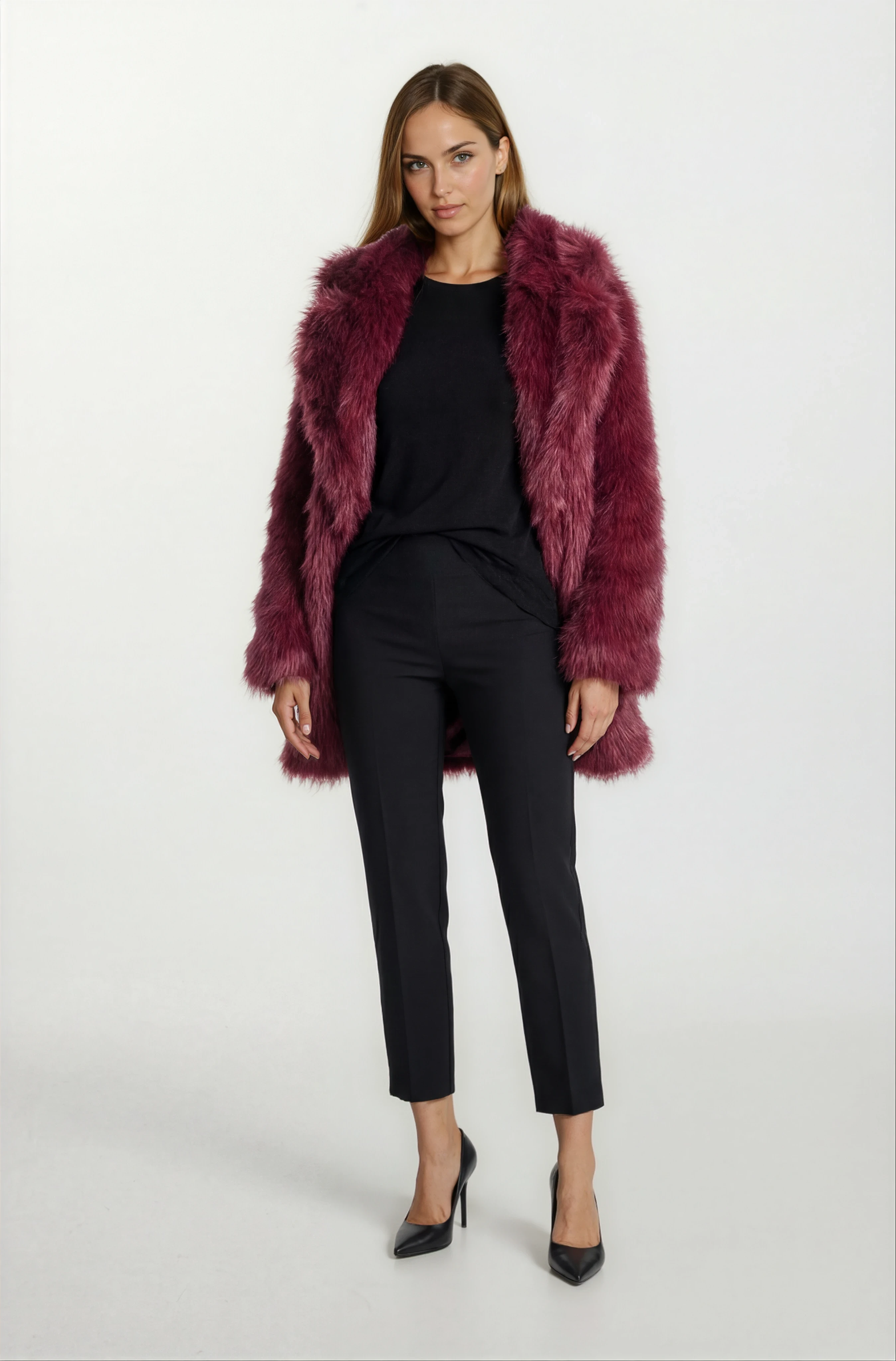 Everaldo Klasik Yaka Peluş Kaban BORDO