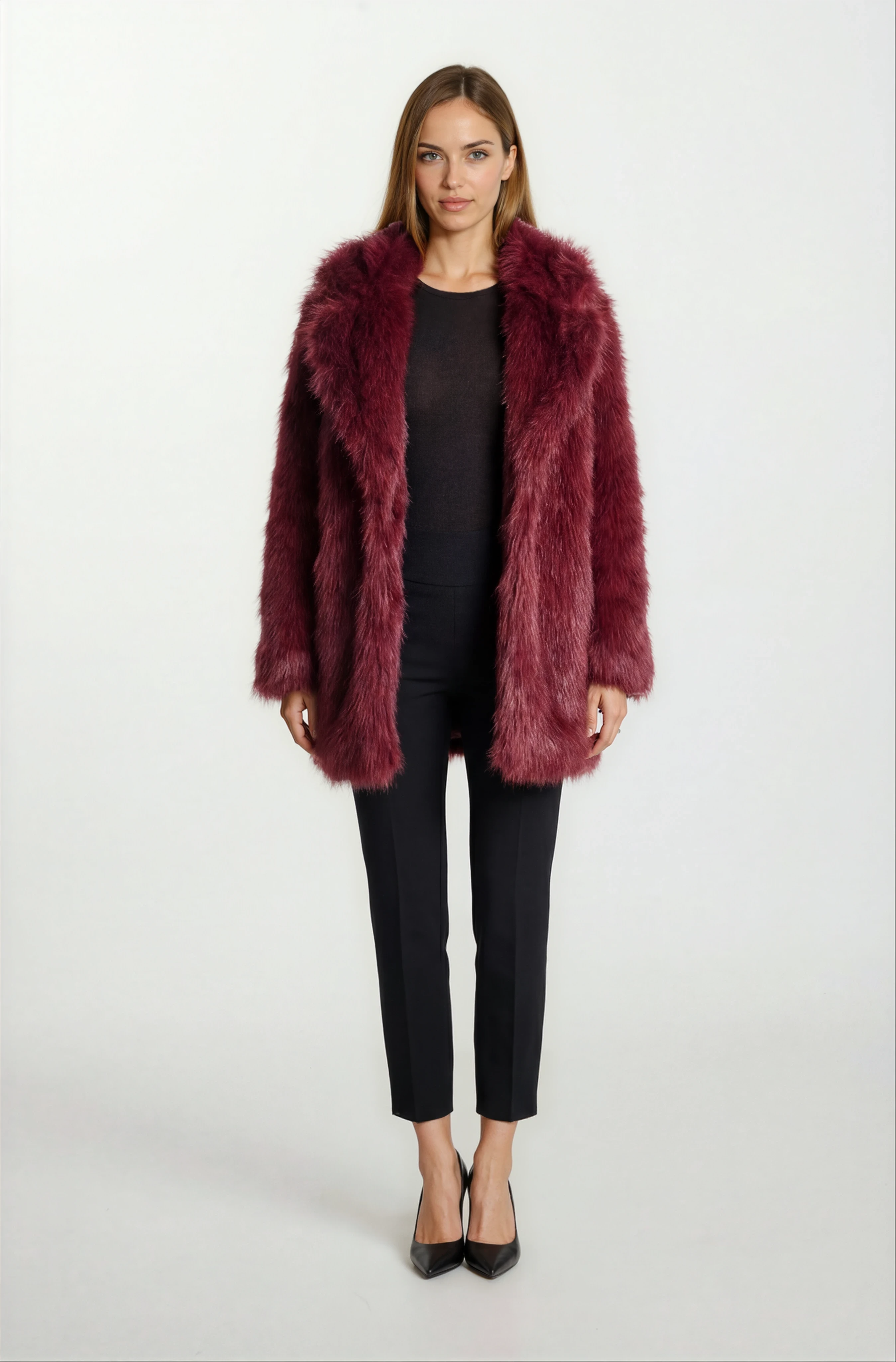 Everaldo Klasik Yaka Peluş Kaban BORDO