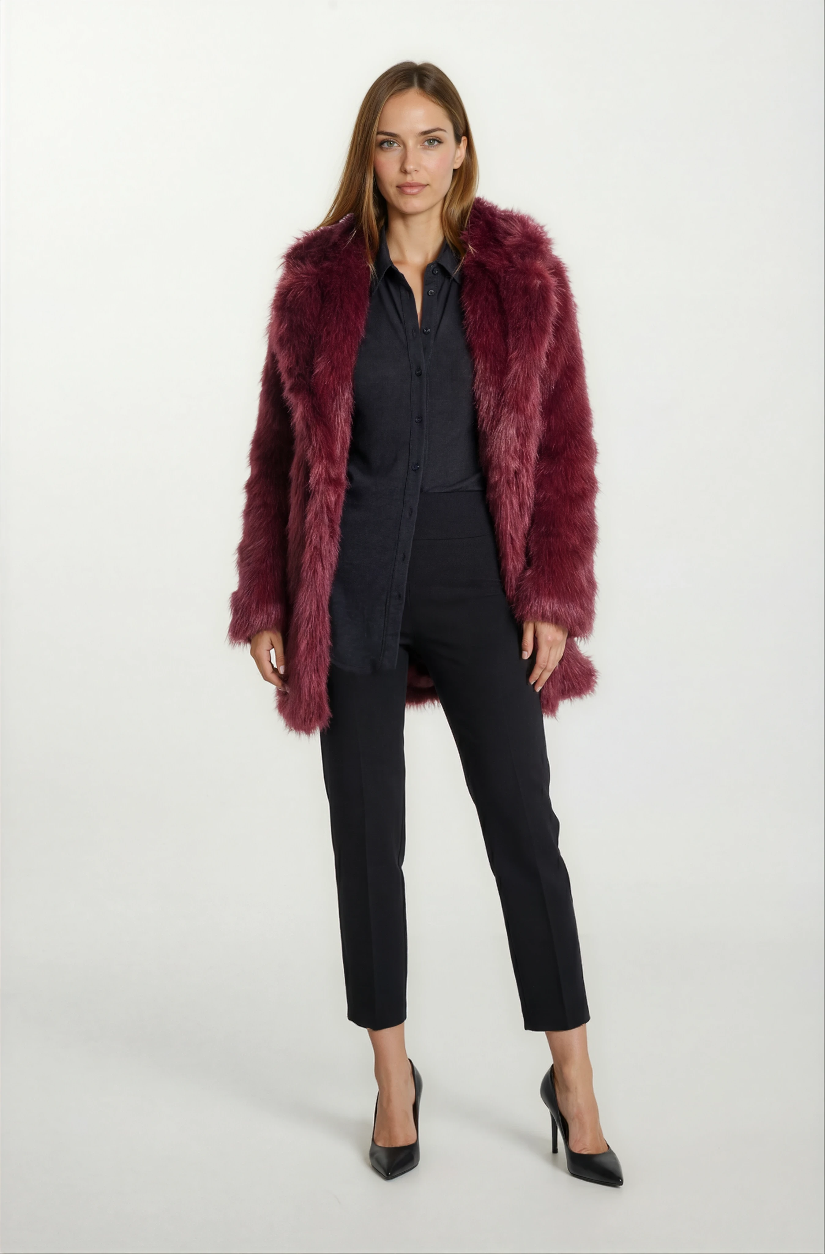 Everaldo Klasik Yaka Peluş Kaban BORDO