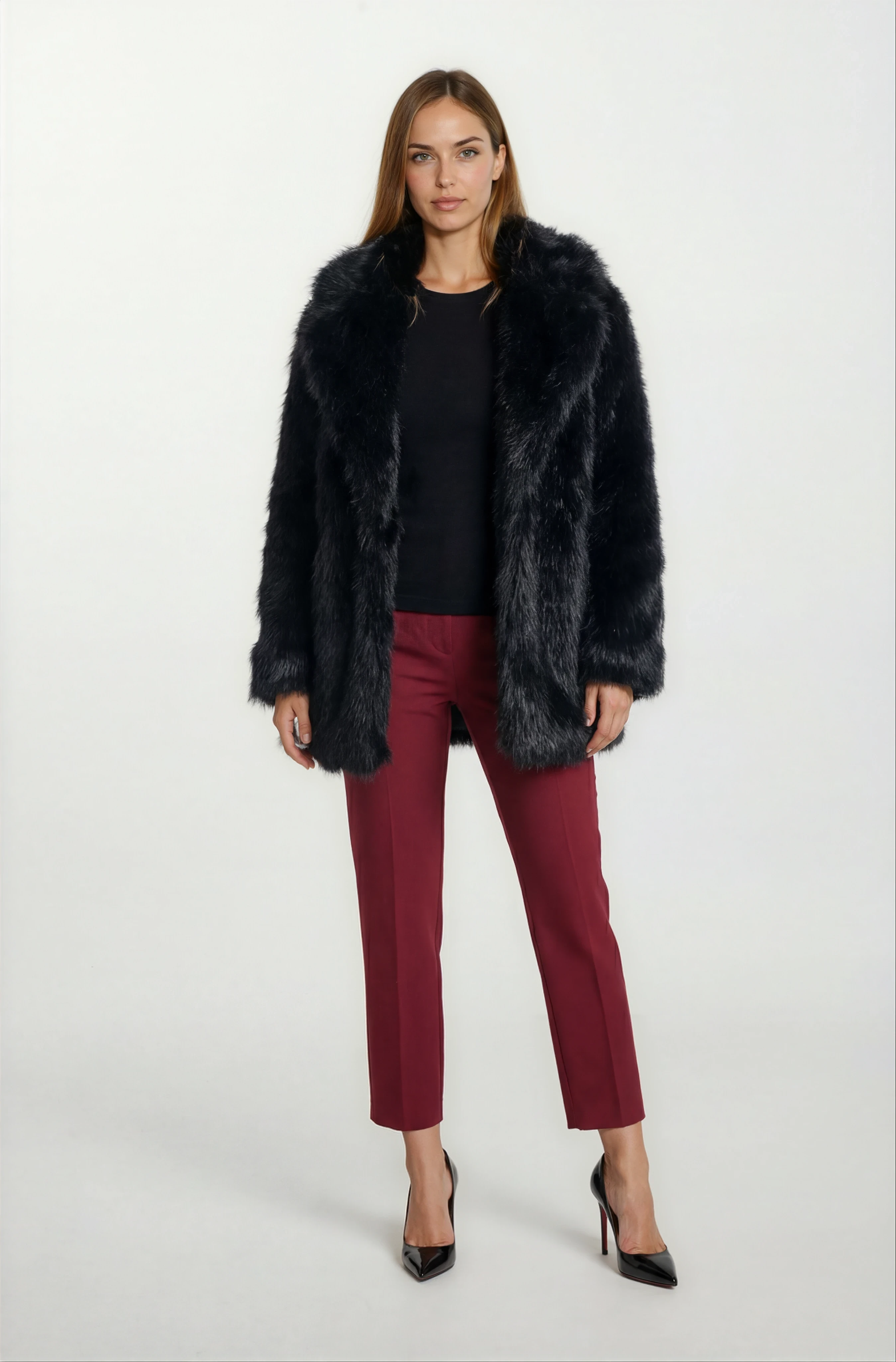 Everaldo Klasik Yaka Peluş Kaban SİYAH