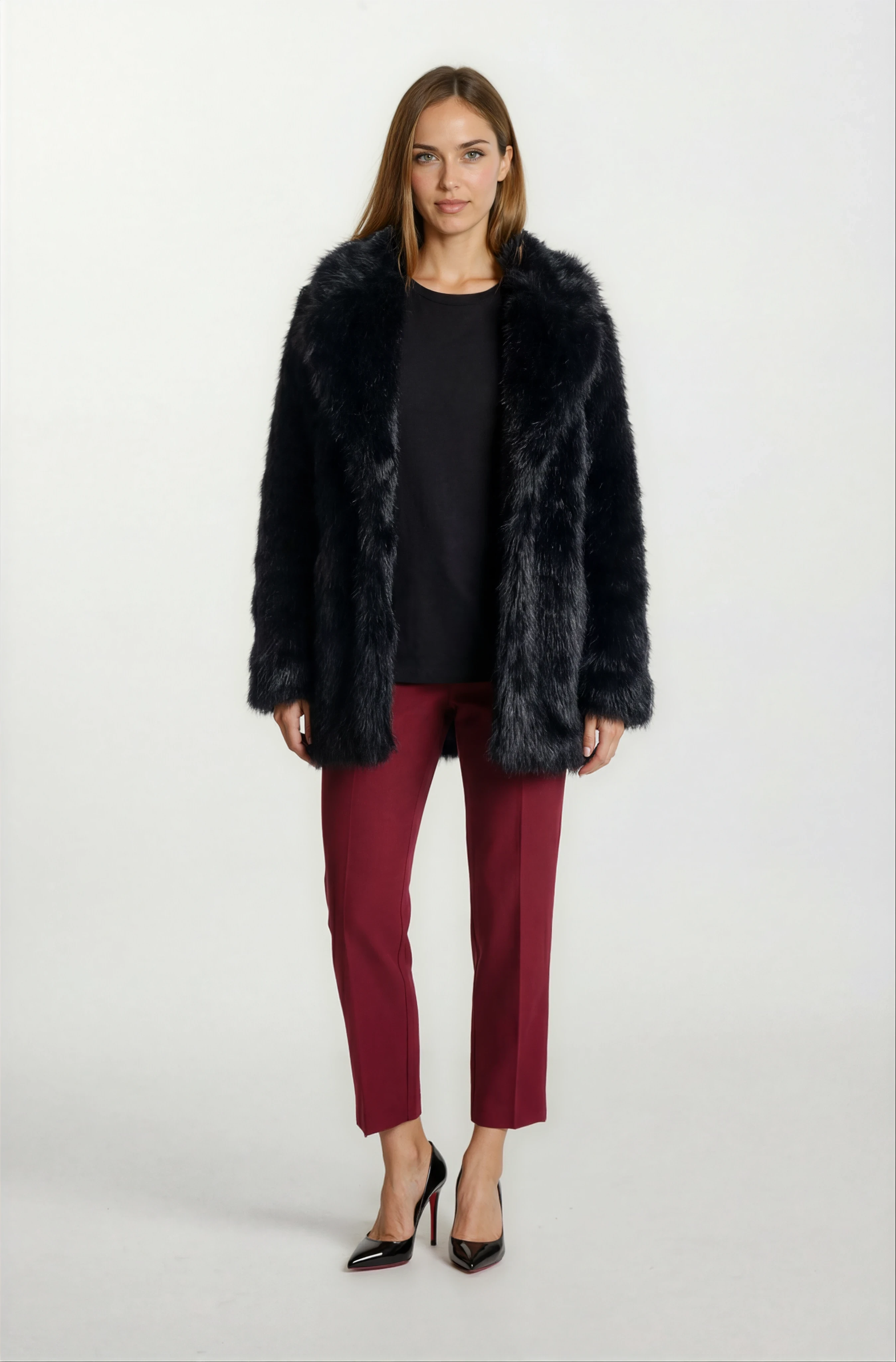 Everaldo Klasik Yaka Peluş Kaban SİYAH