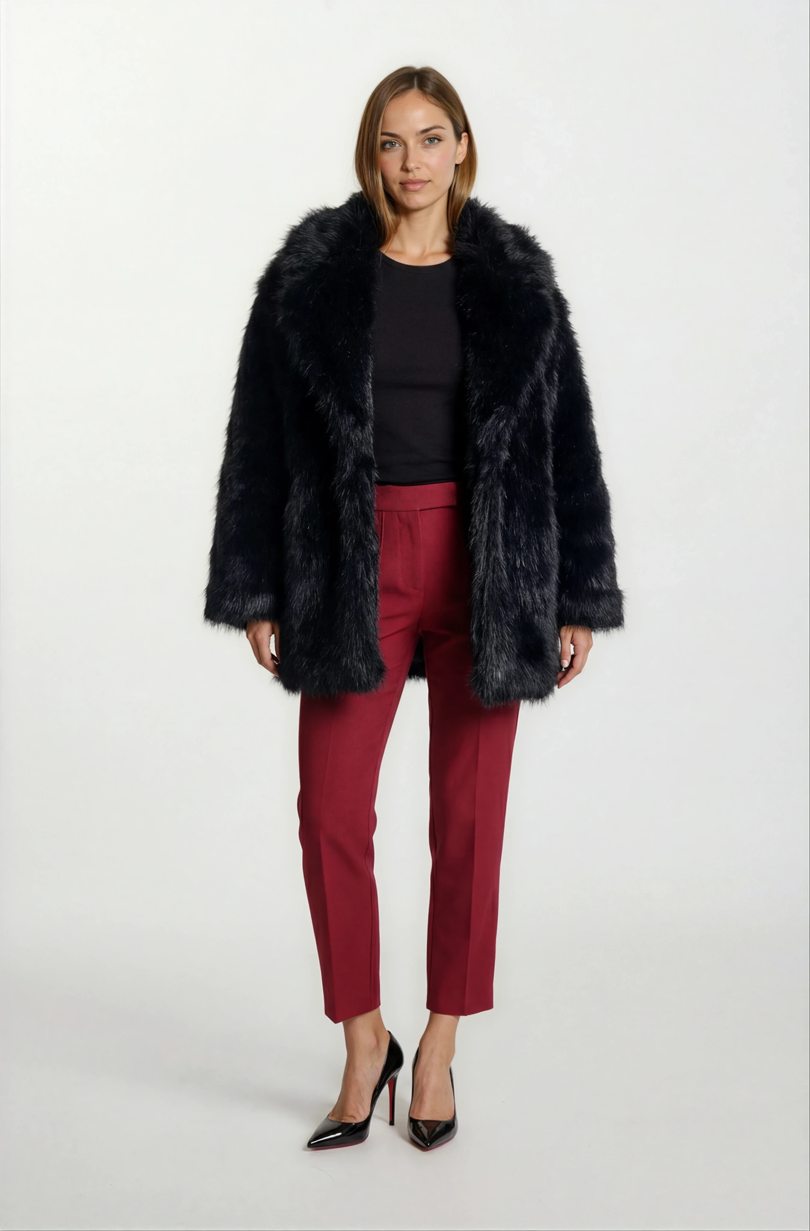 Everaldo Klasik Yaka Peluş Kaban SİYAH