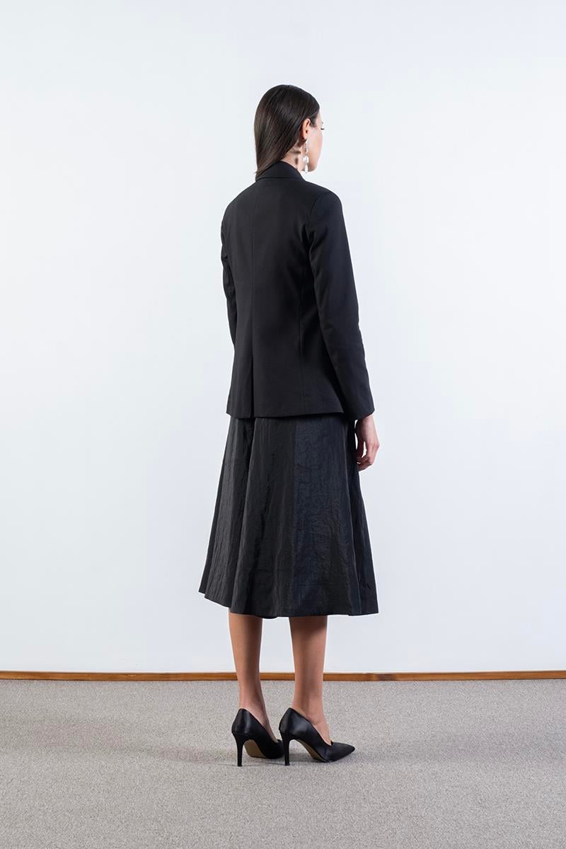 Fasolo Klasik Yaka Kapaklı Cepli Tek Düğme Ceket SİYAH