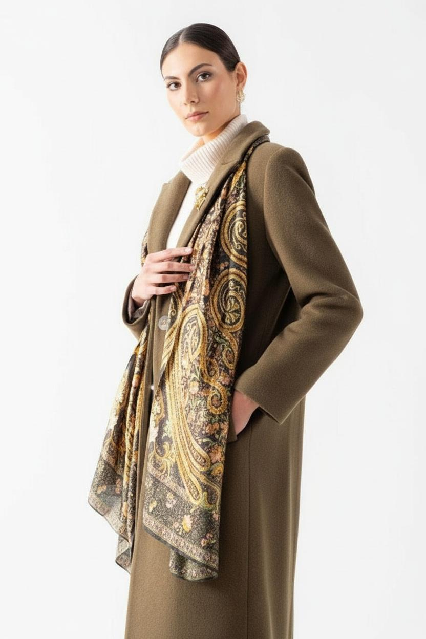 Felberbaum Desenli Şal YEŞİL