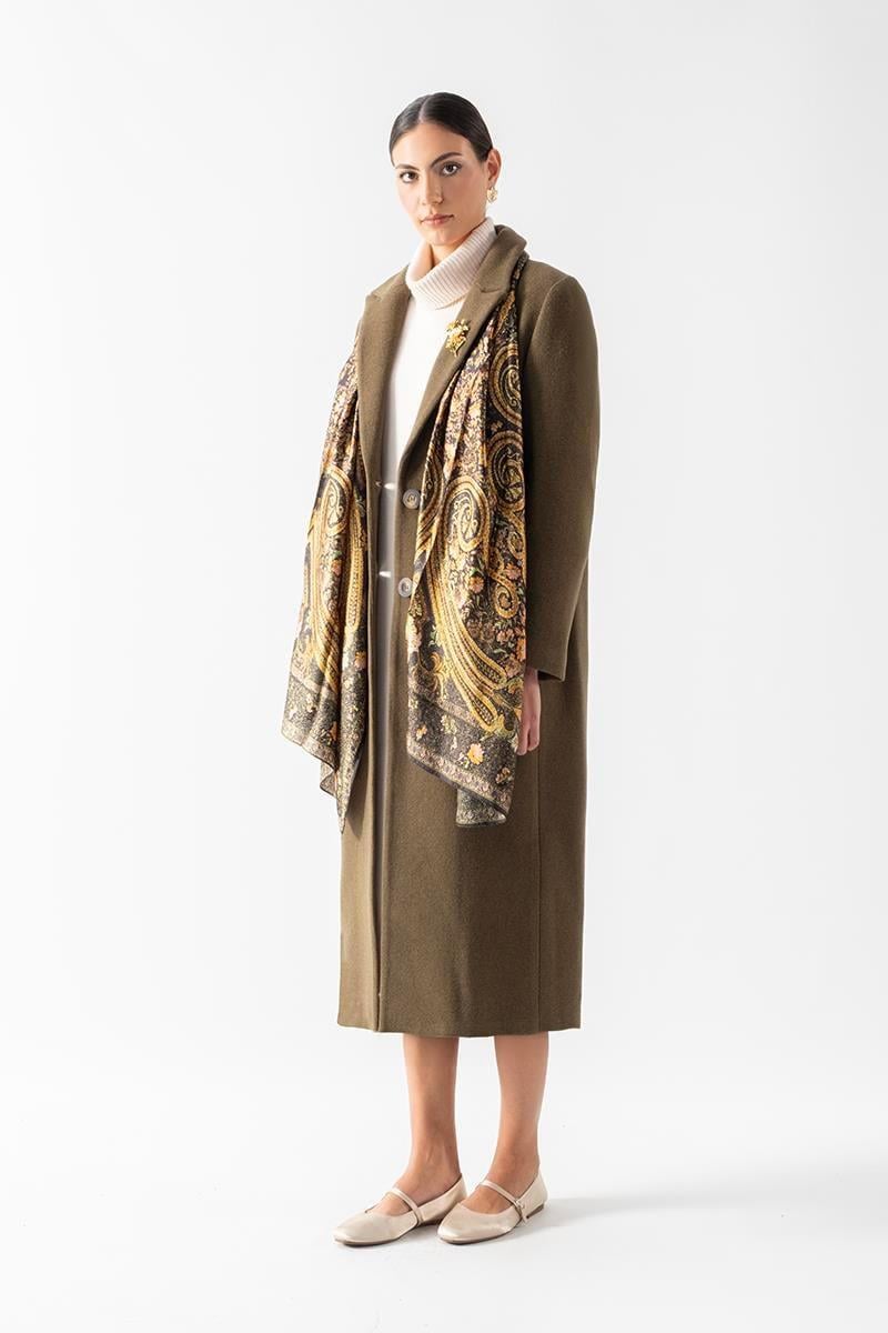 Felberbaum Desenli Şal YEŞİL