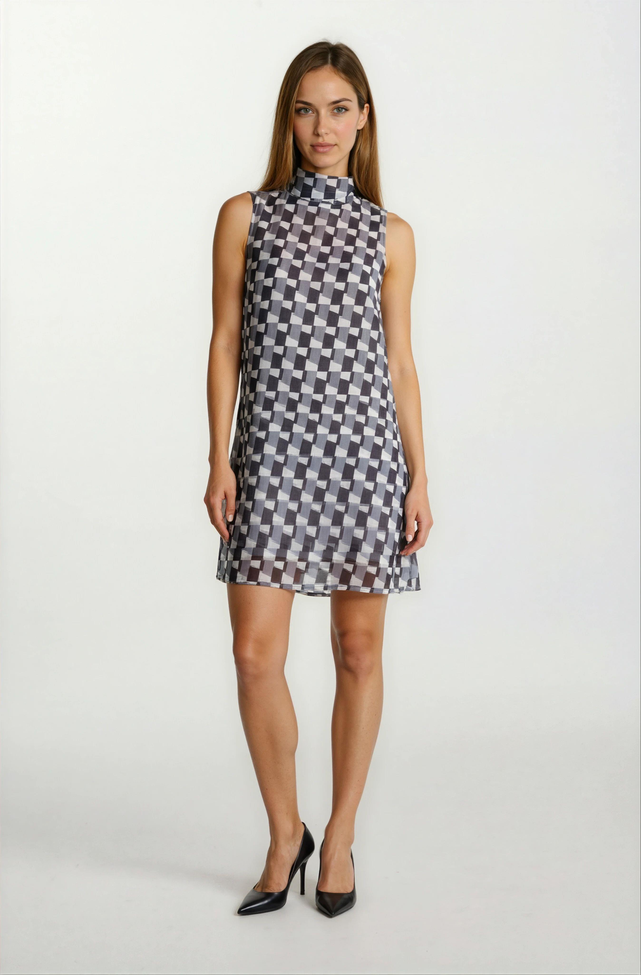 Fernandel Degaje Yaka Arkadab Bağlamalı Kolsuz Elbise SİYAH