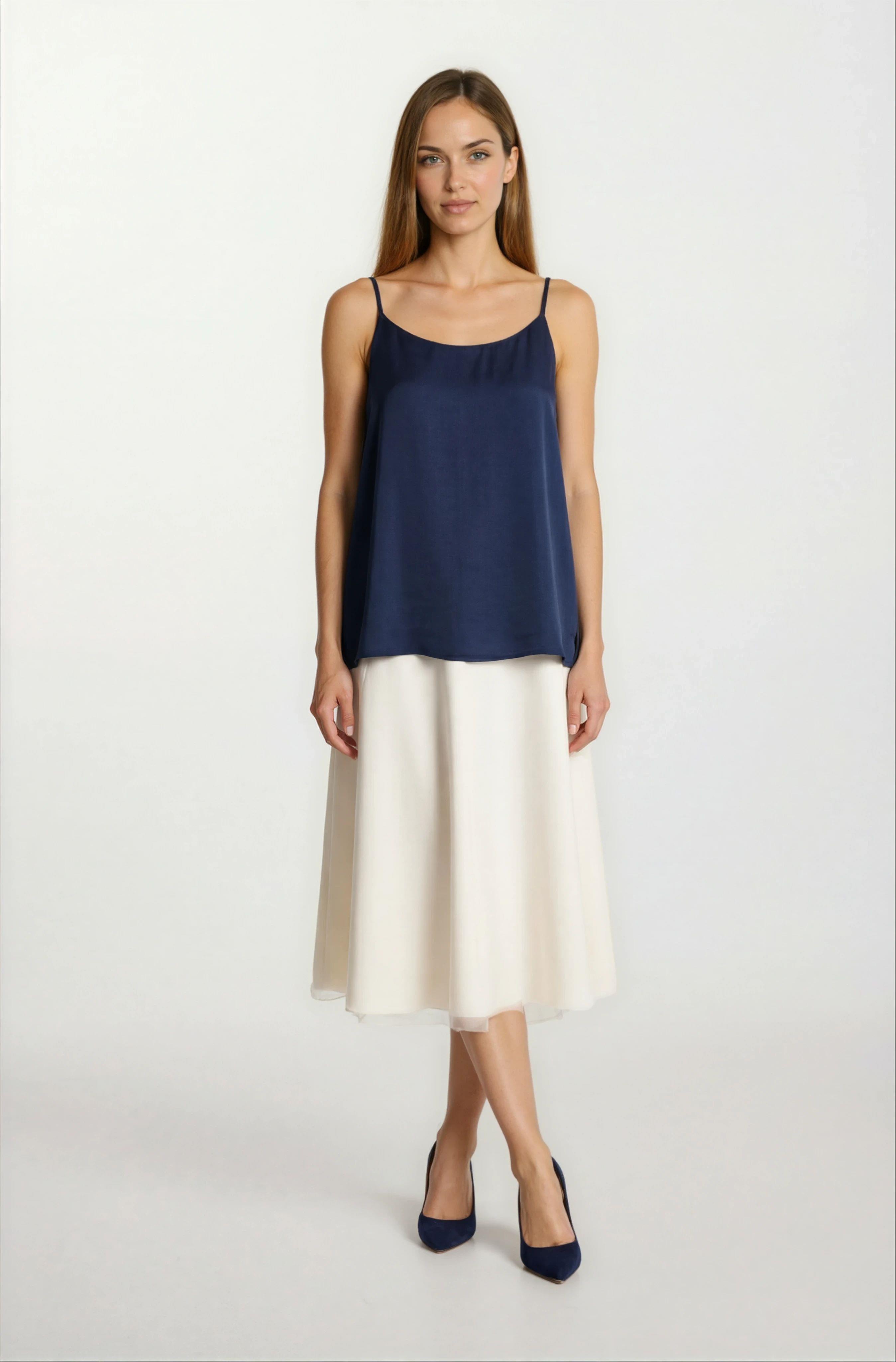 Filangieri İnce Askılı Salaş Bluz LACİVERT