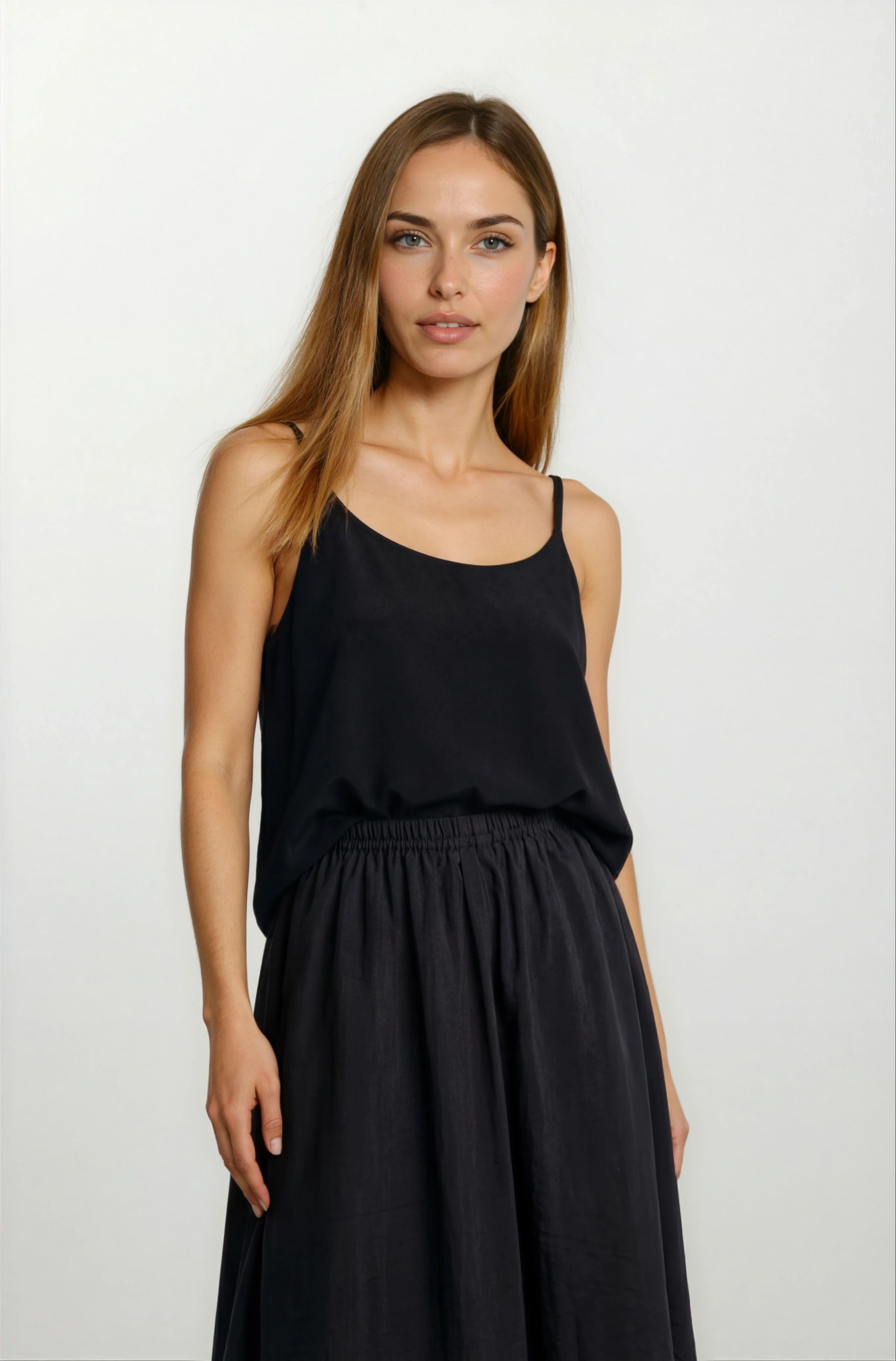 Filangieri İnce Askılı Salaş Bluz SİYAH