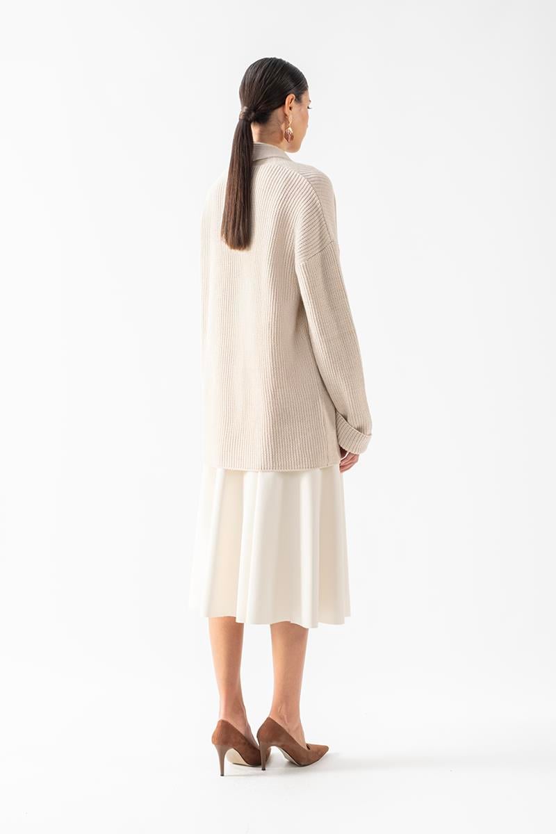 Fioravanti Şal Yaka Cepli Triko Hırka TAŞ