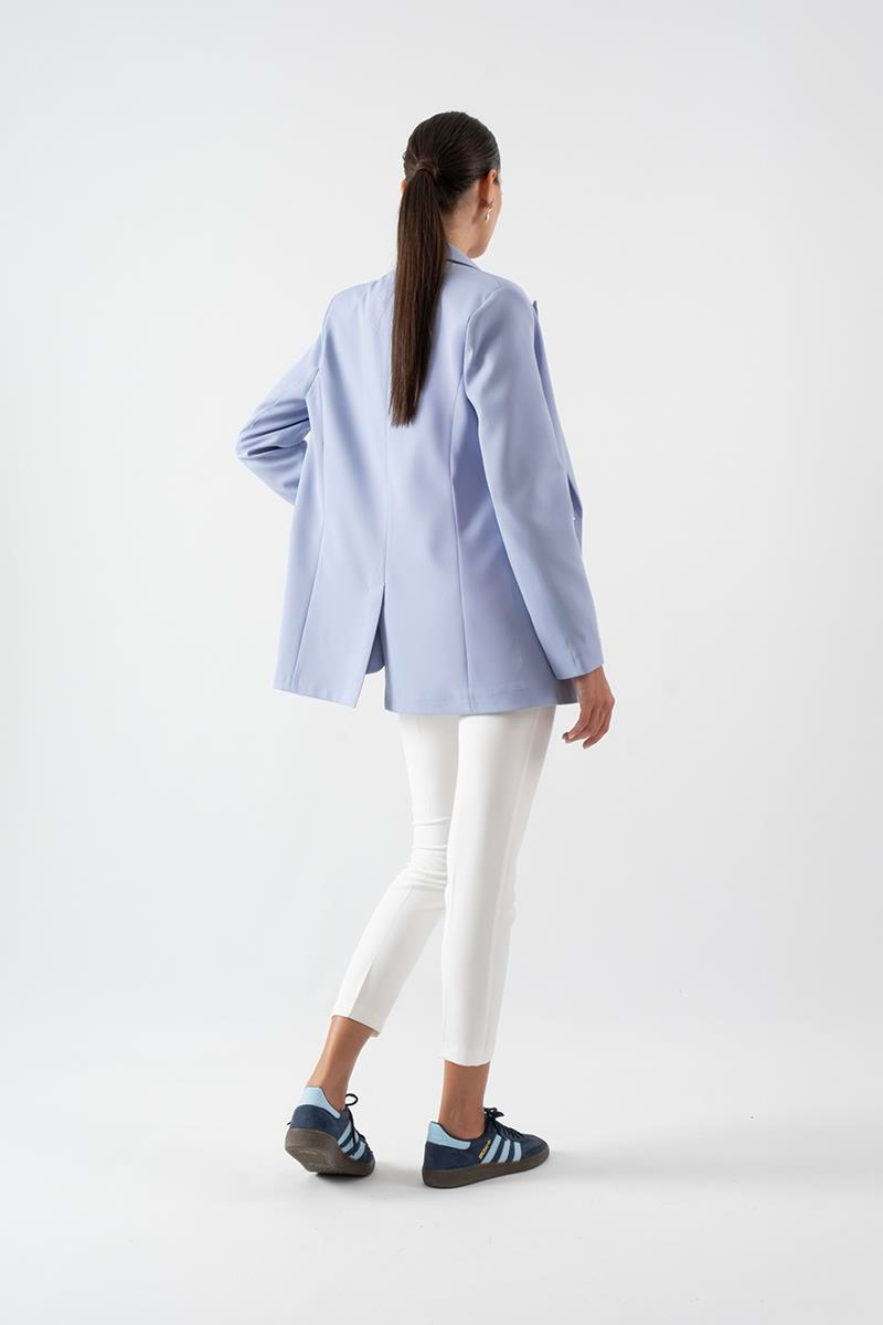 Foscarino Tek Düğme Blazer Ceket MAVİ