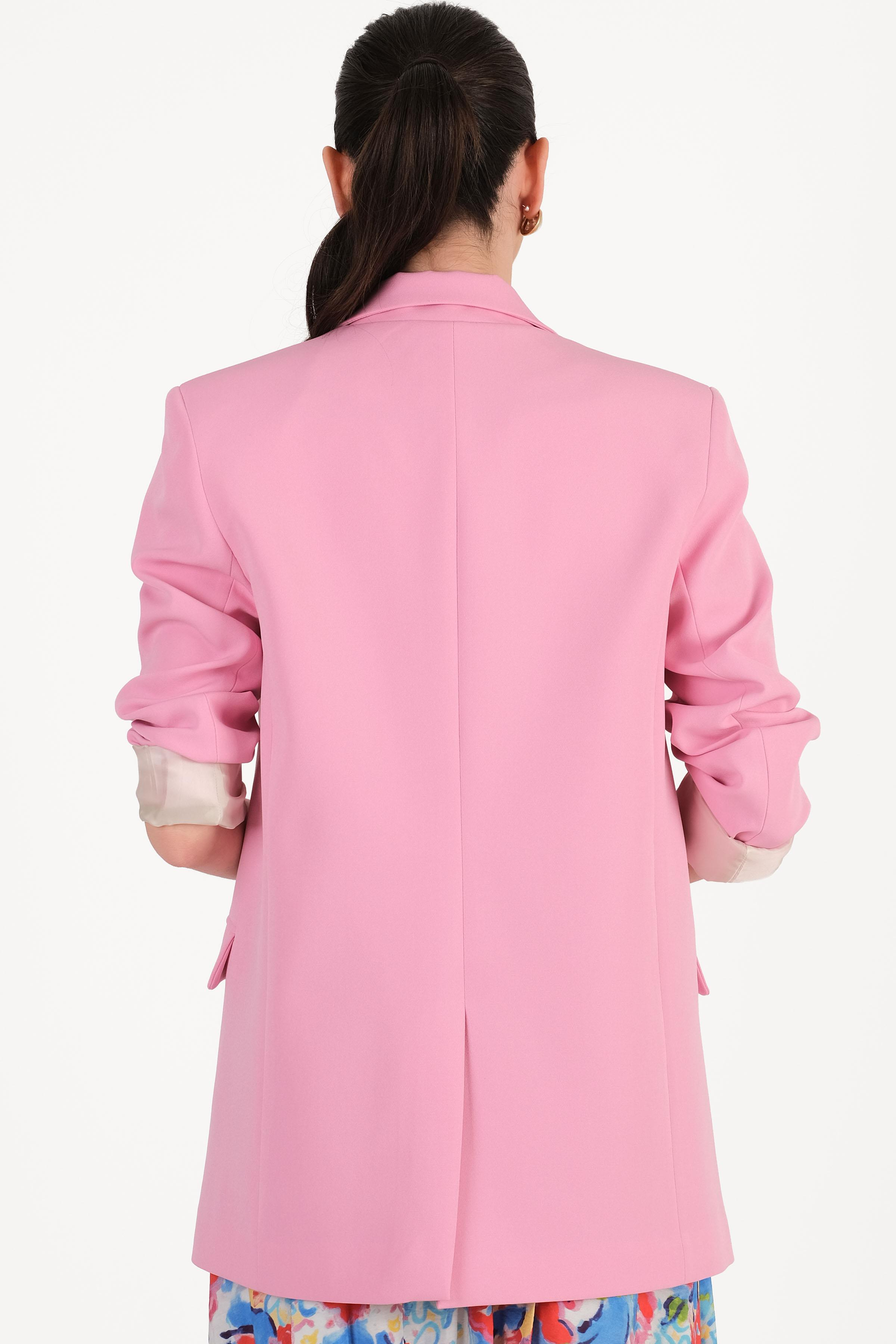 Foscarino Tek Düğme Blazer Ceket PEMBE